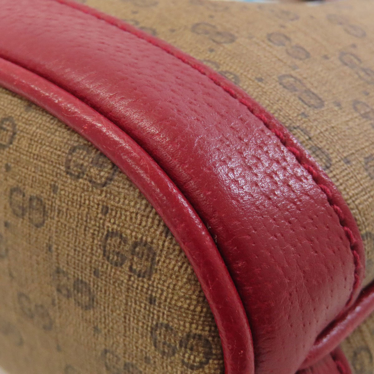 Gucci Brown Red Color Pvc Leather Shoulder Bag (Pre-Owned)