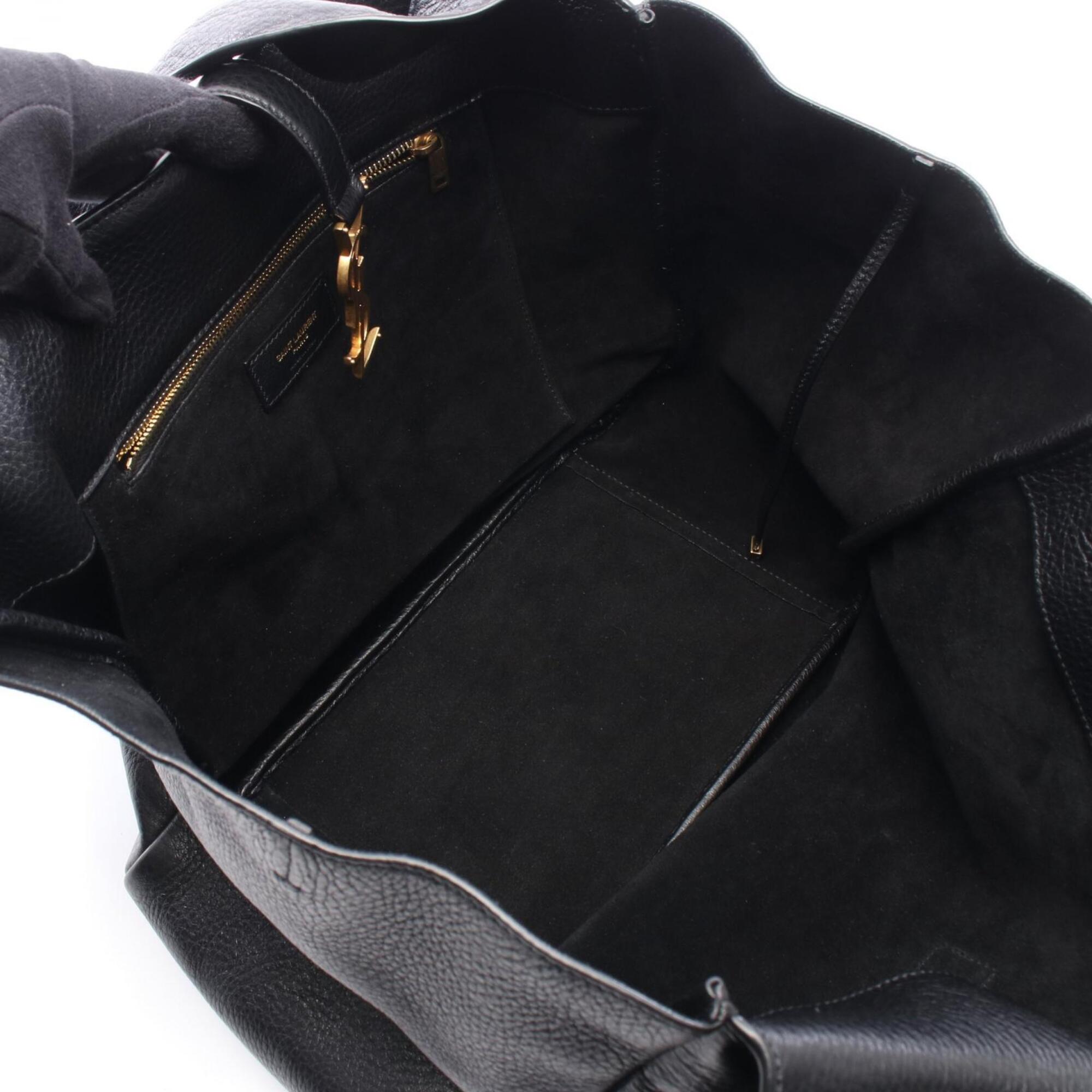 Saint Laurent Black Leather Handbag Tote Bag (Pre-Owned)