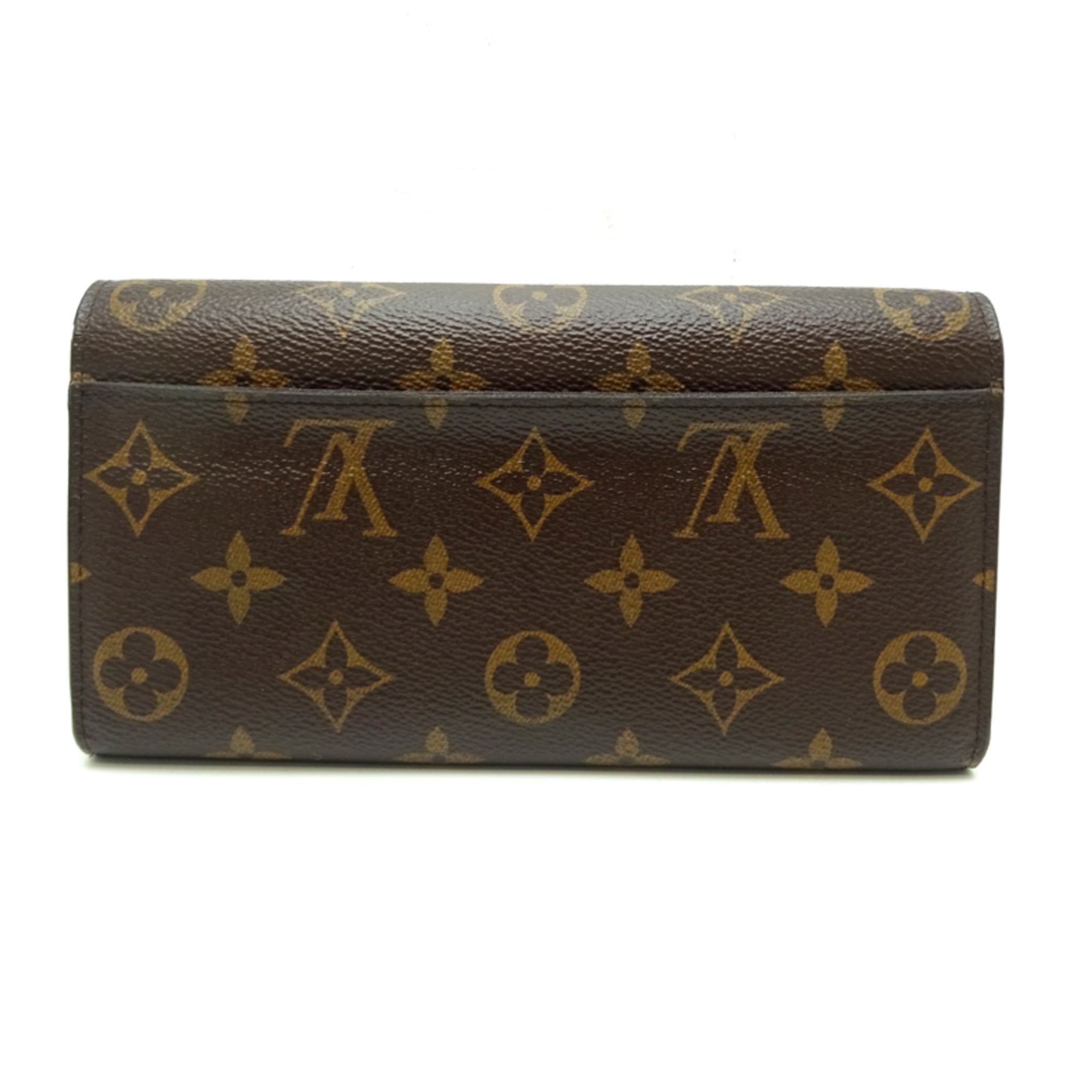 Louis Vuitton Brown Fuchsia Pink Monogram Long Wallet (Bi-Fold) (Pre-Owned)