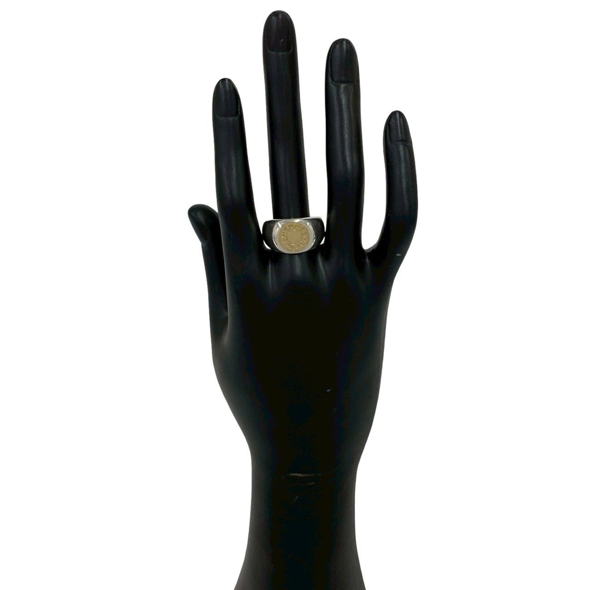 Hermes Gold Silver Yellow Gold (18K) Silver 925 Band Ring (Pre-Owned)