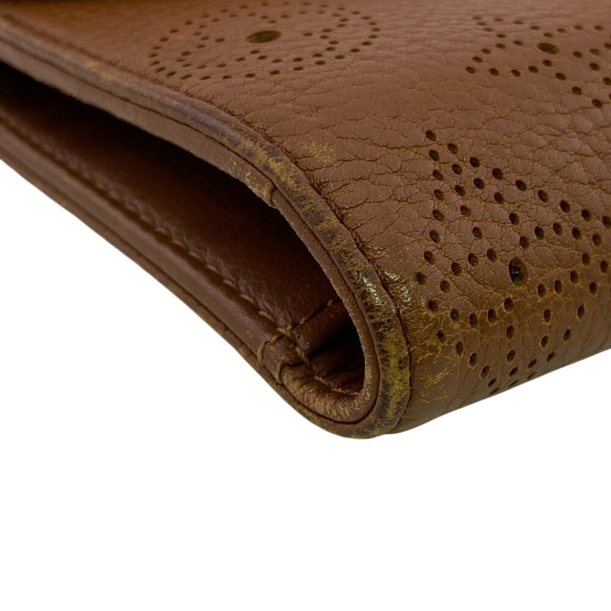 Louis Vuitton Brown Leather Long Wallet (Bi-Fold) (Pre-Owned)