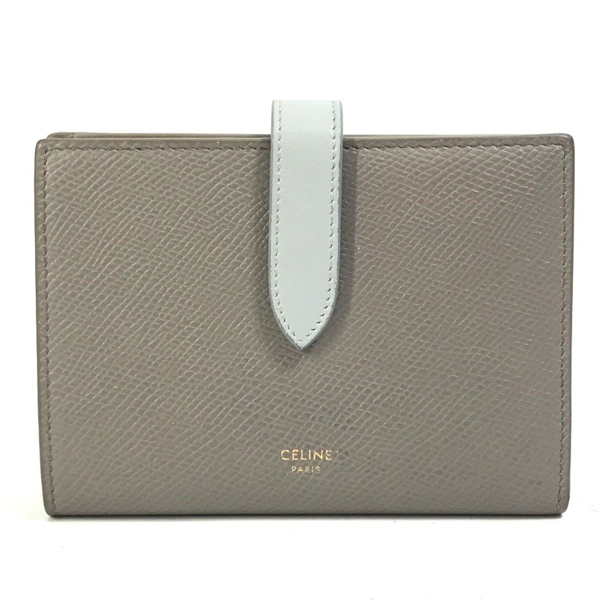 Celine Gray Light Blue Leather Coin Purse/Coin Case (Pre-Owned)
