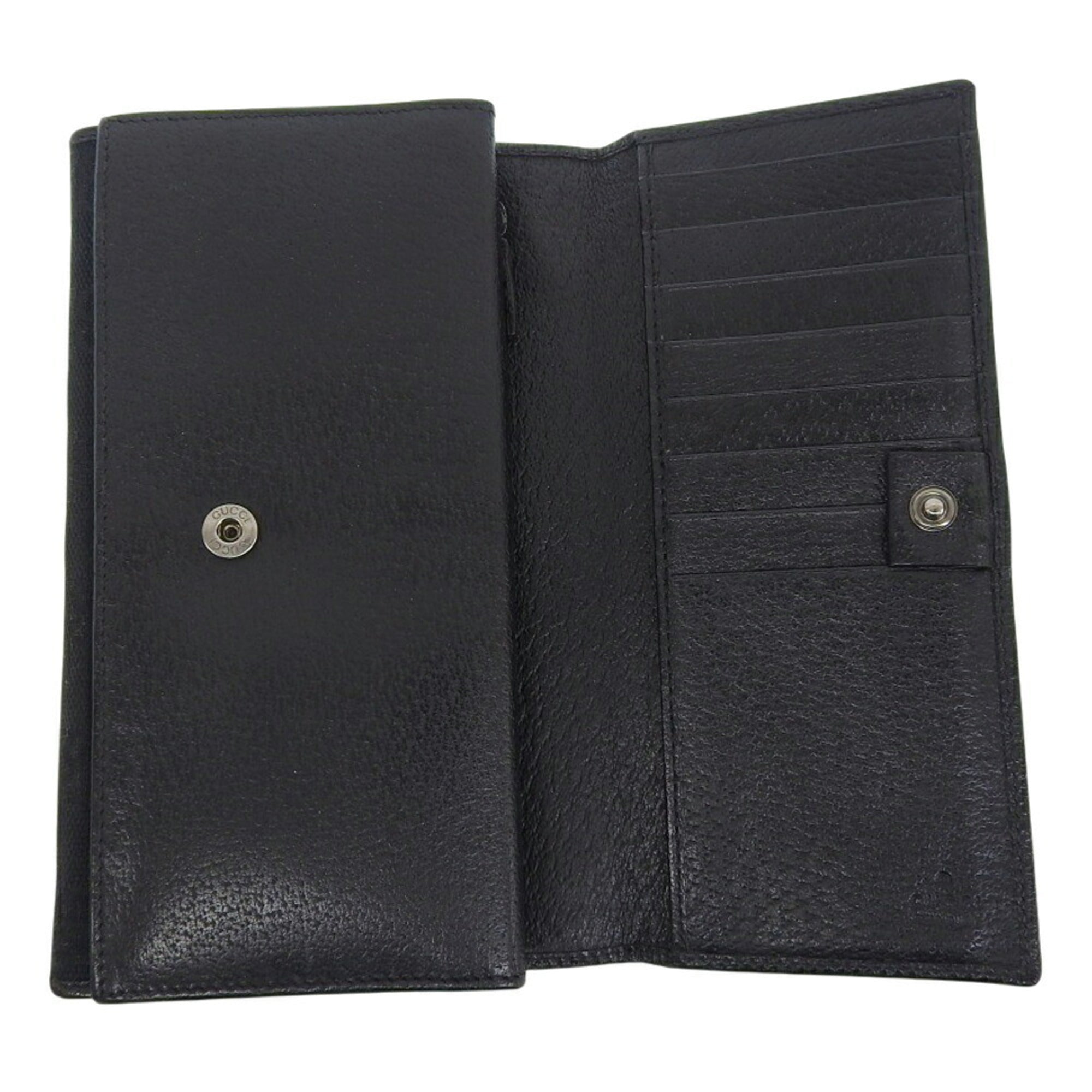 Gucci Black Gg Canvas Long Wallet (Bi-Fold) (Pre-Owned)
