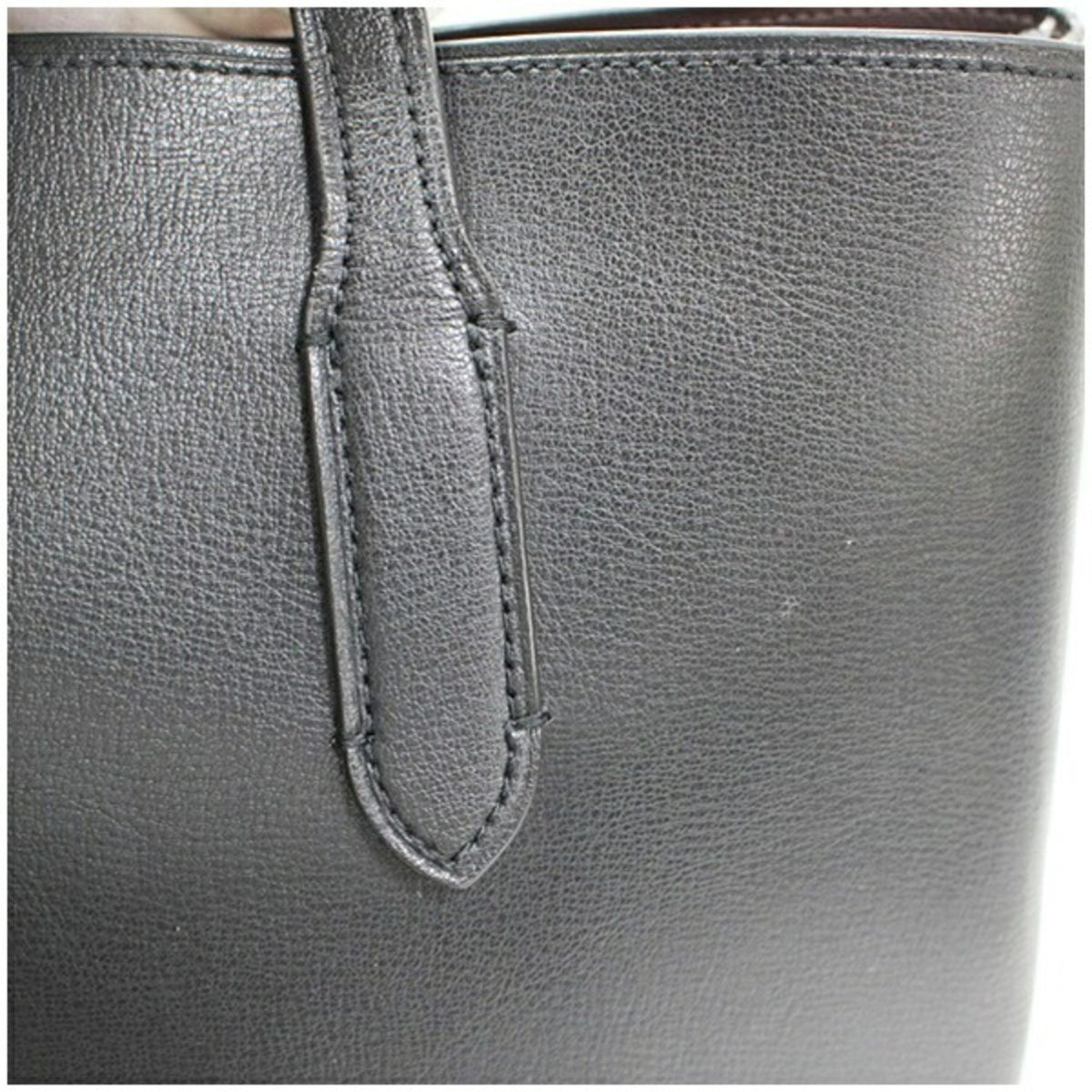Coach Black Dark Brown Leather Tote Bag (Pre-Owned)