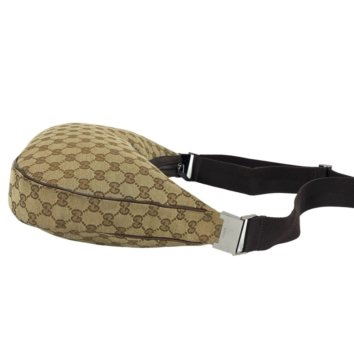 Gucci Brown Canvas Leather Pochette Shoulder Bag (Pre-Owned)