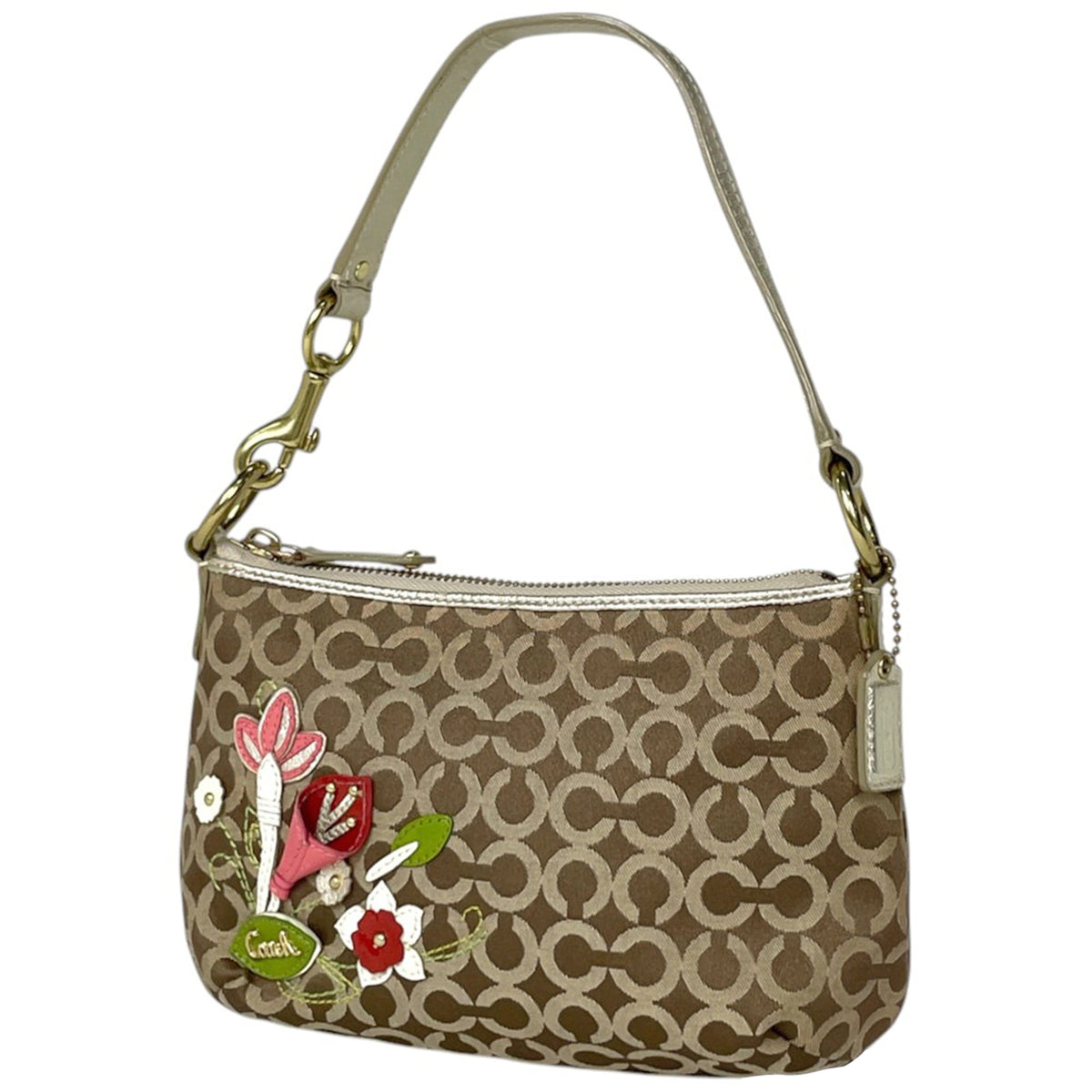 Coach Brown Canvas Leather Pouch (Pre-Owned)