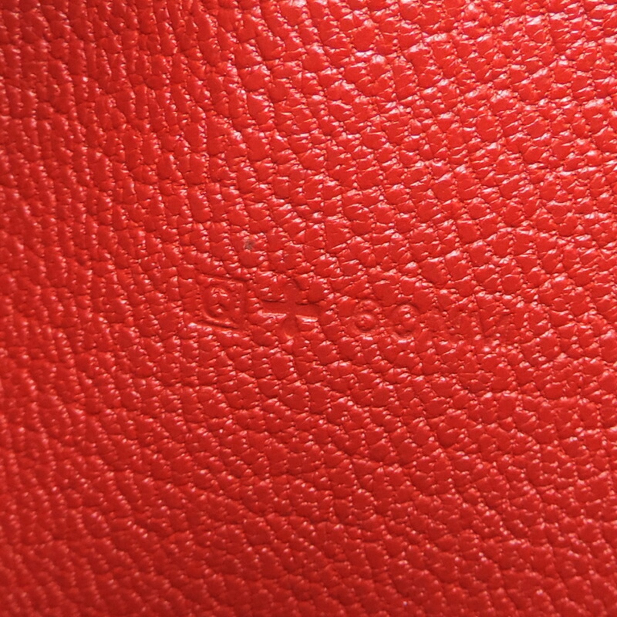 Hermes Red Color Chevre Leather Long Wallet (Bi-Fold) (Pre-Owned)