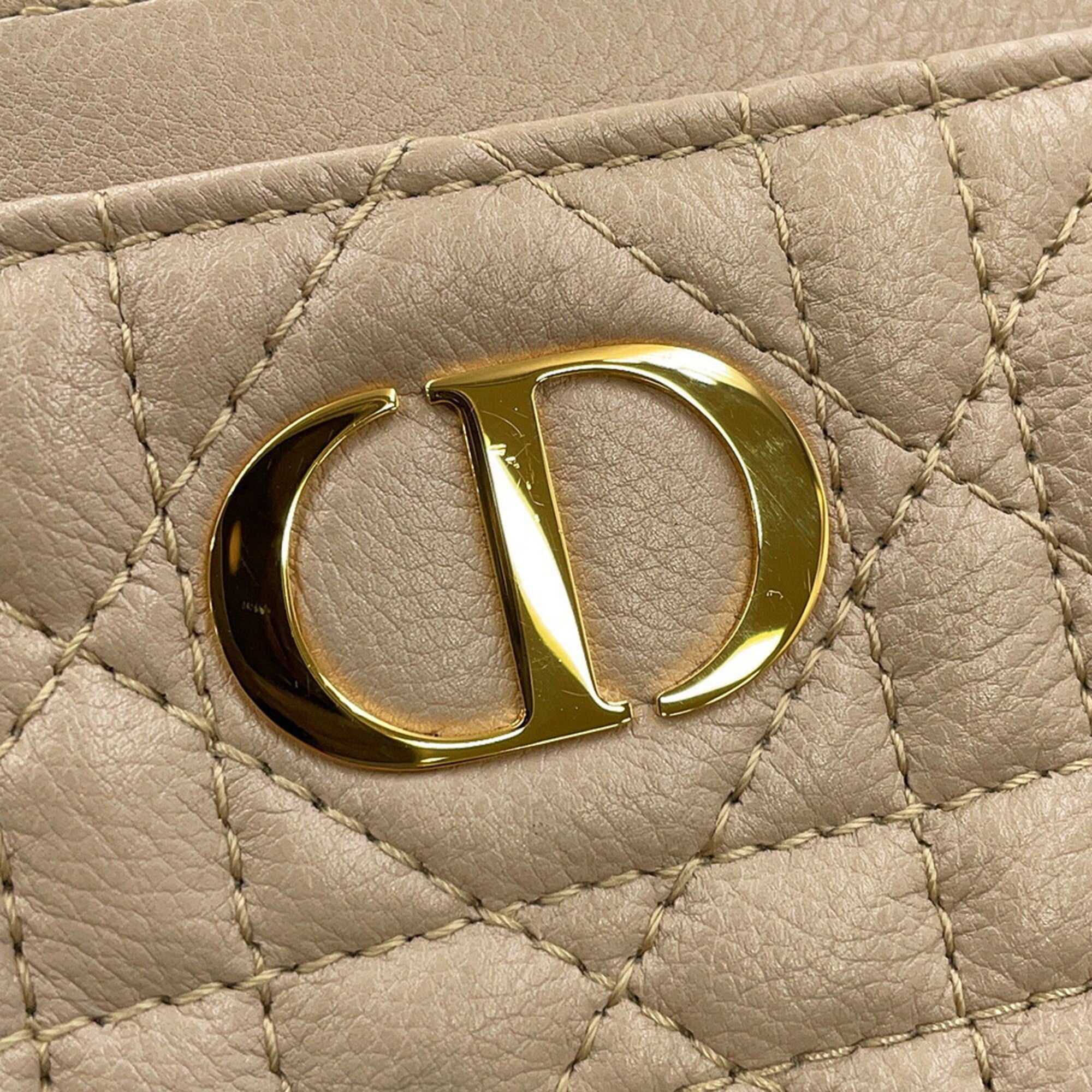 Christian Dior Beige Leather Coin Purse/Coin Case (Pre-Owned)
