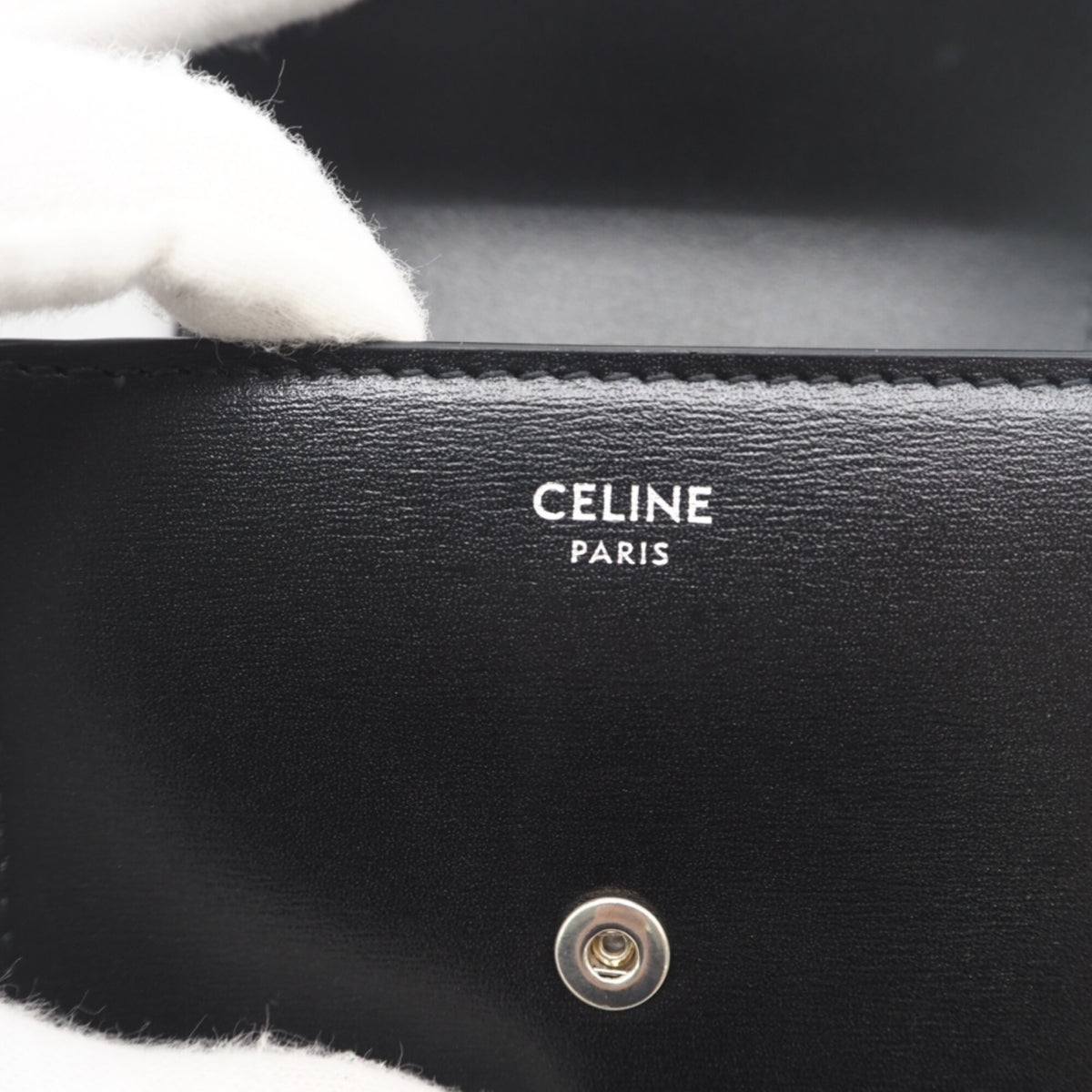 Celine Black Leather Wallet (Tri-Fold) (Pre-Owned)