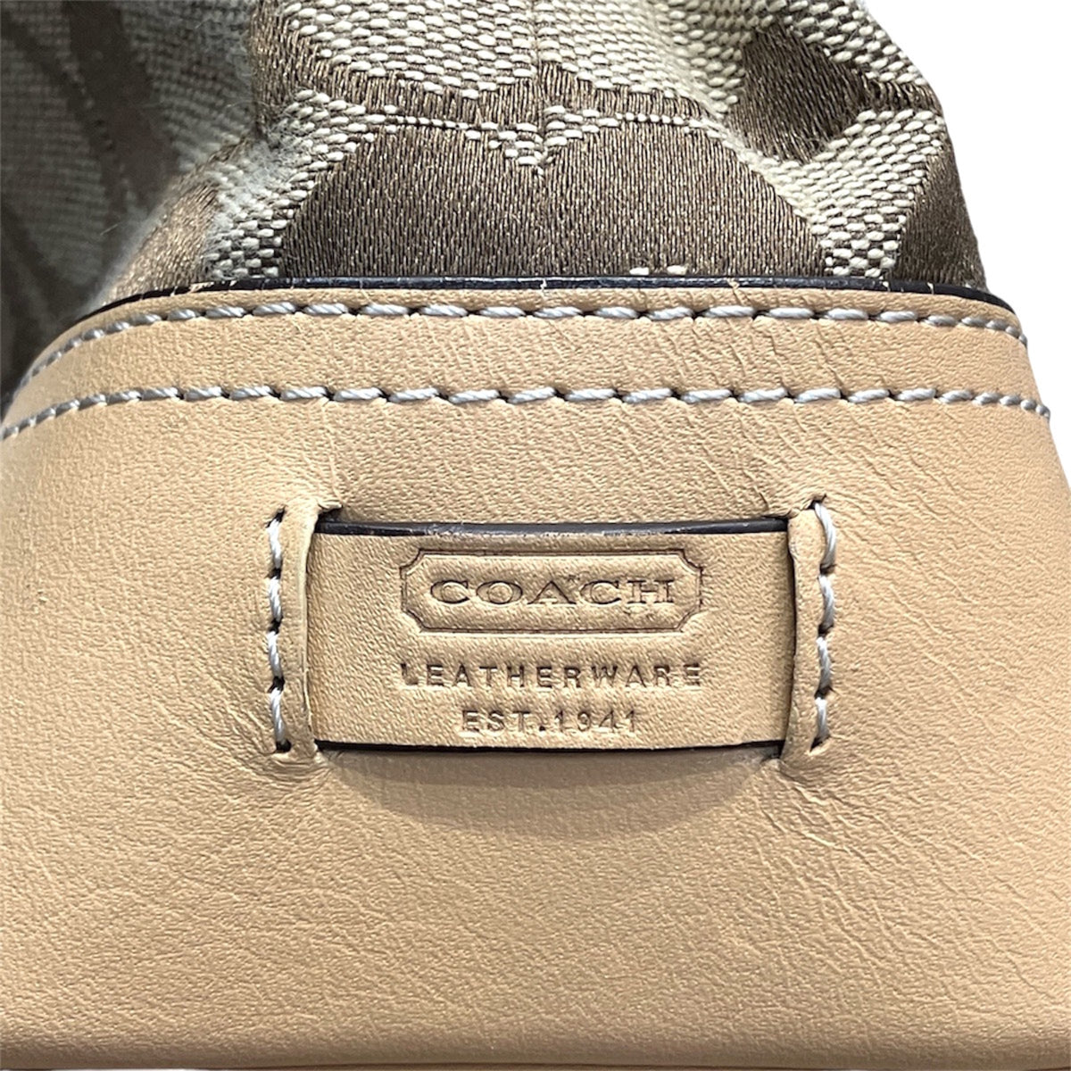 Coach Beige Signature Line Tote Bag (Pre-Owned)