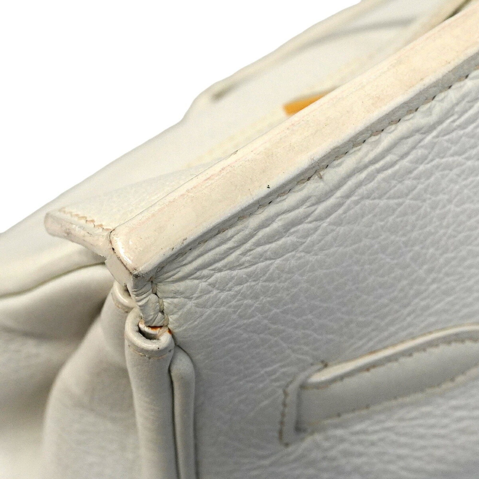 Hermes White Togo Leather Handbag (Pre-Owned)