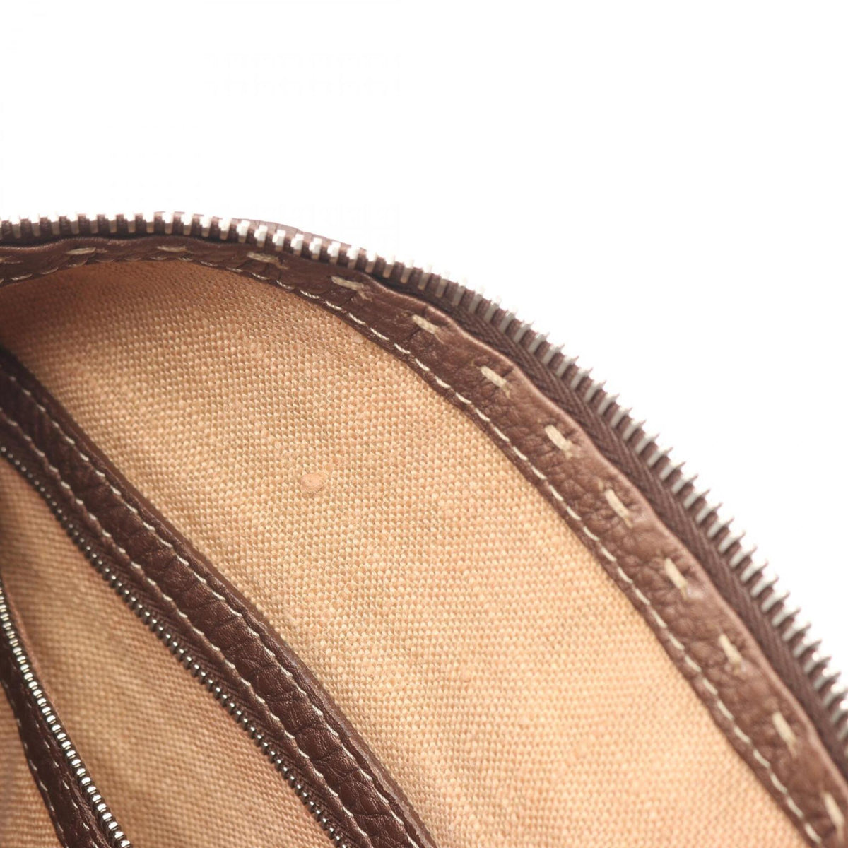 Fendi Brown Leather Handbag Shoulder Bag (Pre-Owned)
