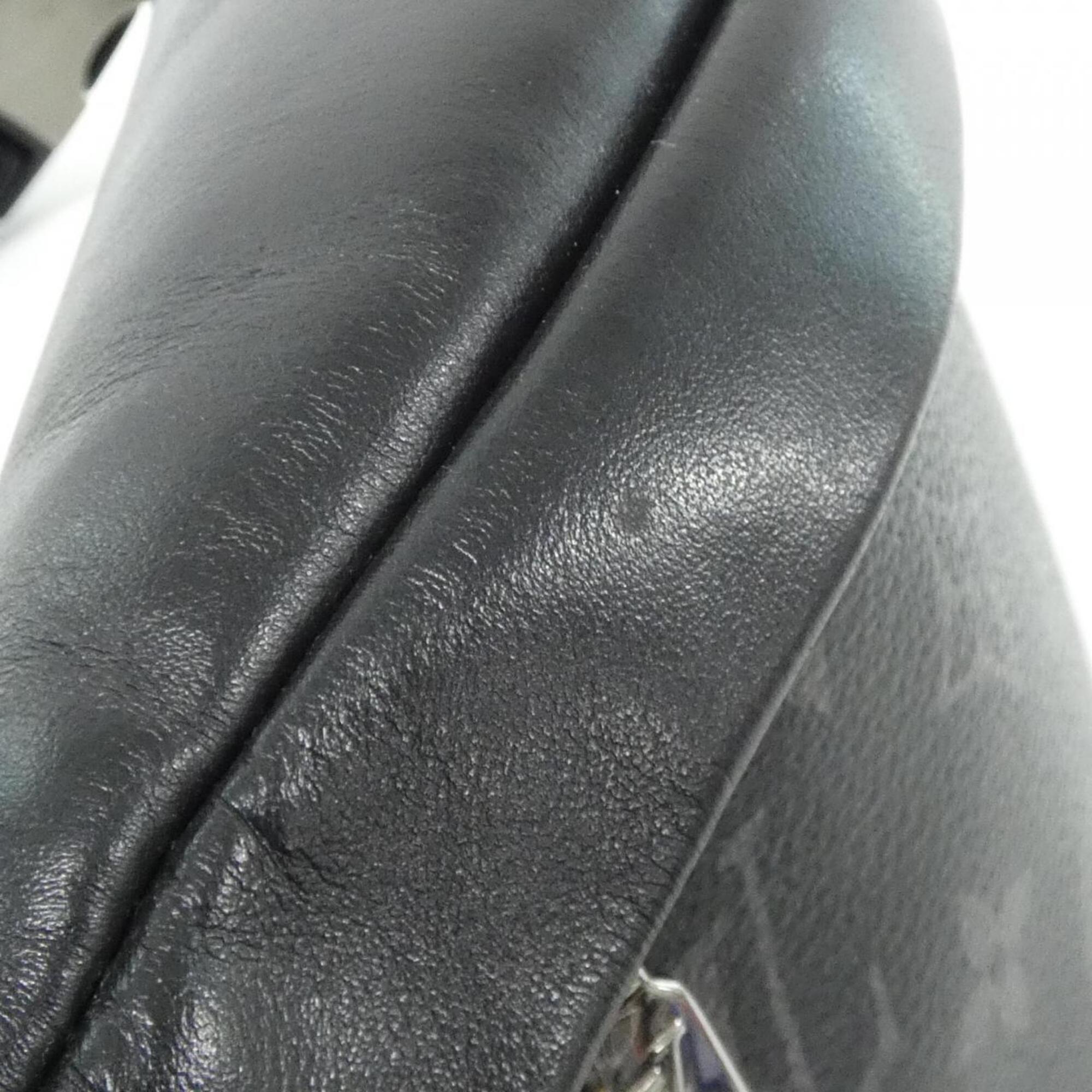 Louis Vuitton Black Coated Canvas Shoulder Bag Sling Bag (Pre-Owned)