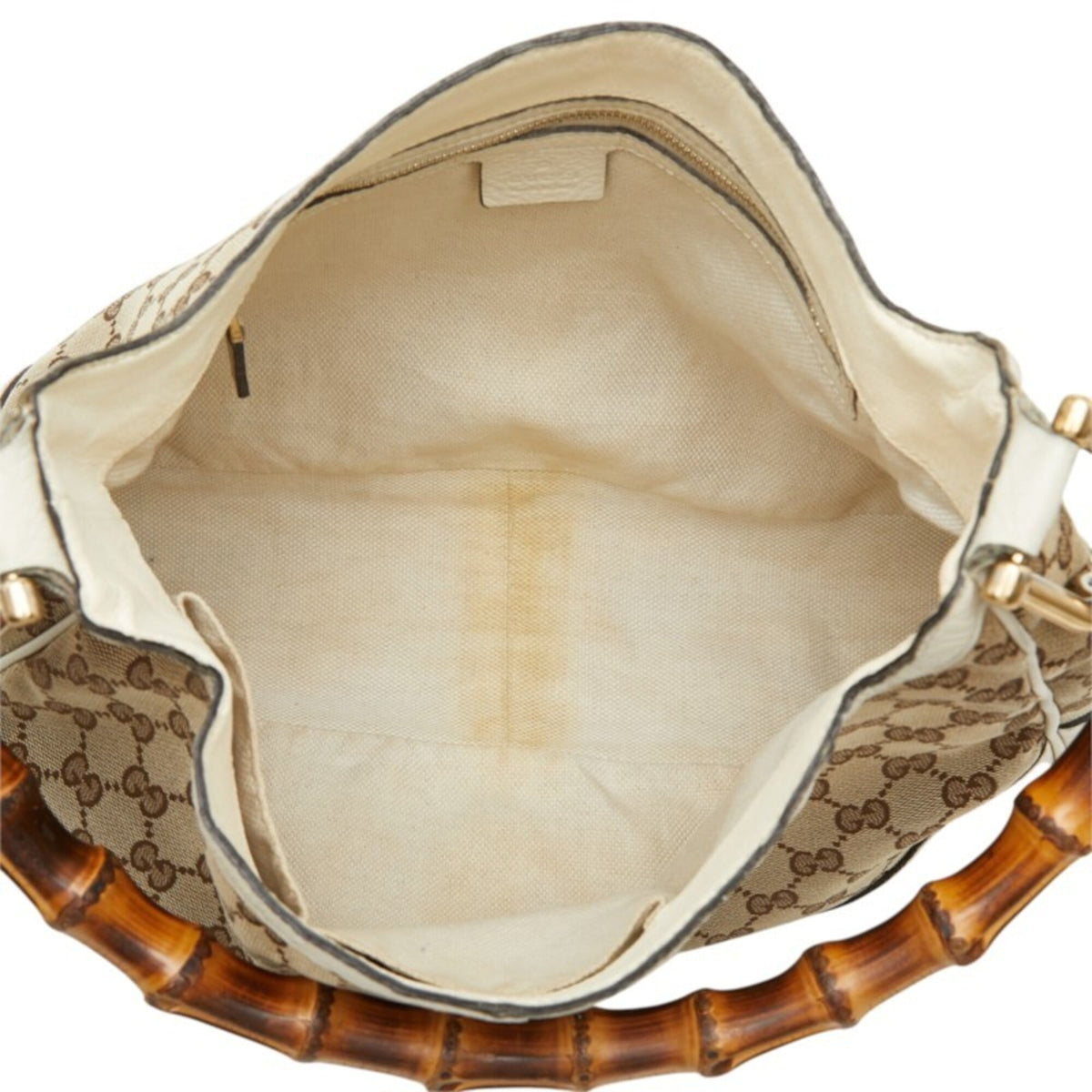Gucci Gg Canvas Beige Ivory Gg Canvas Leather Handbag Shoulder Bag (Pre-Owned)