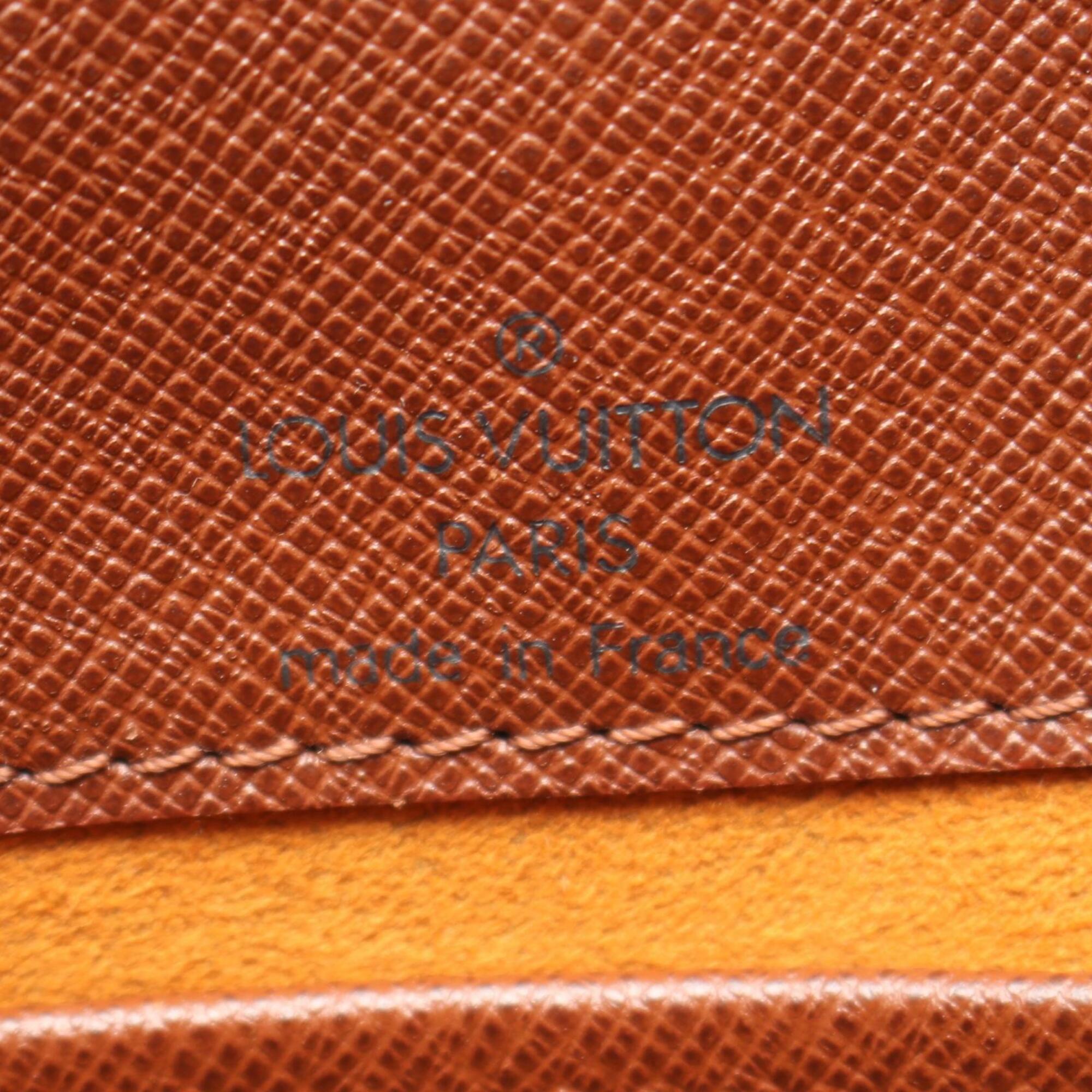 Louis Vuitton Brown Coated Canvas Leather Handbag Shoulder Bag (Pre-Owned)