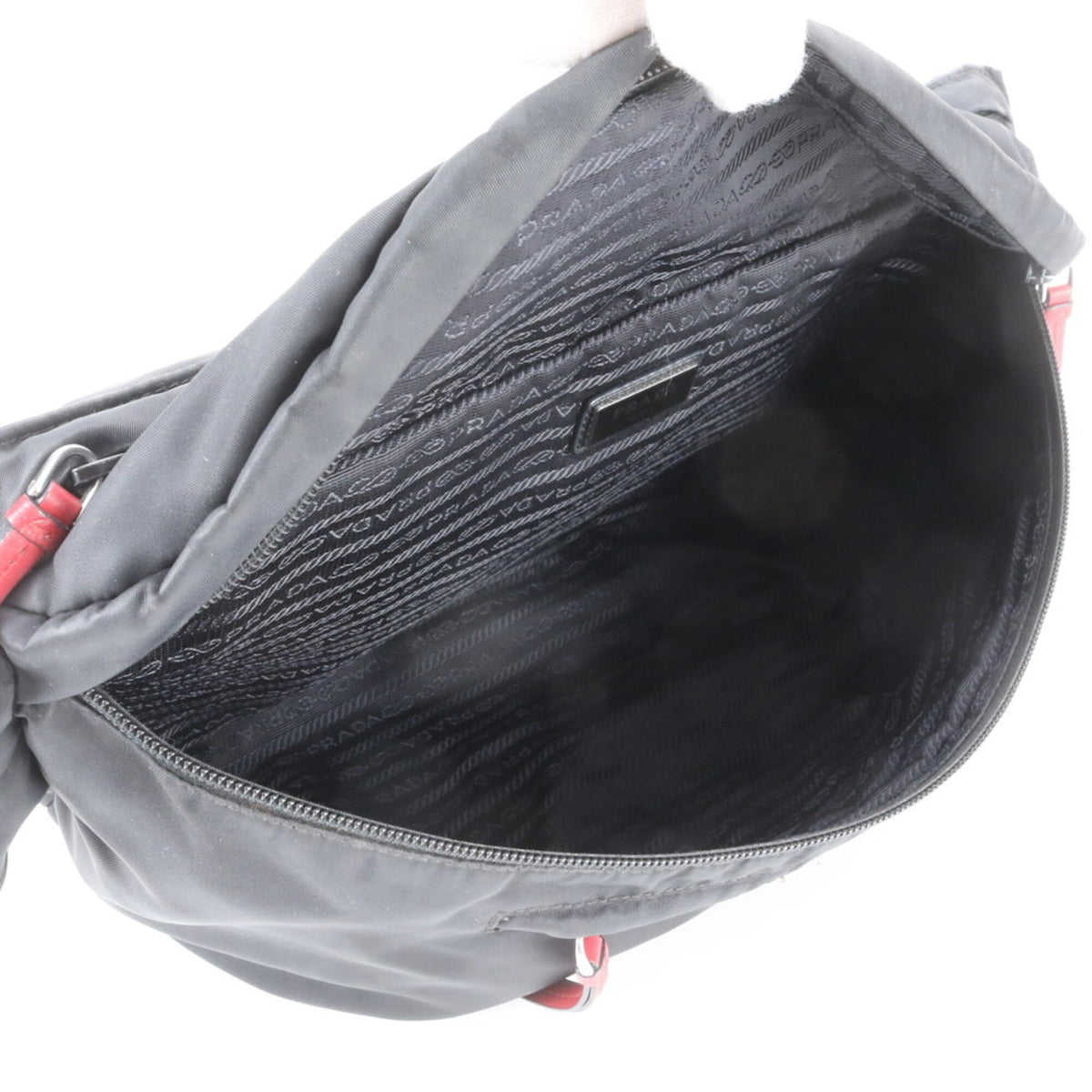 Prada Black Leather Nylon Sling Bag (Pre-Owned)
