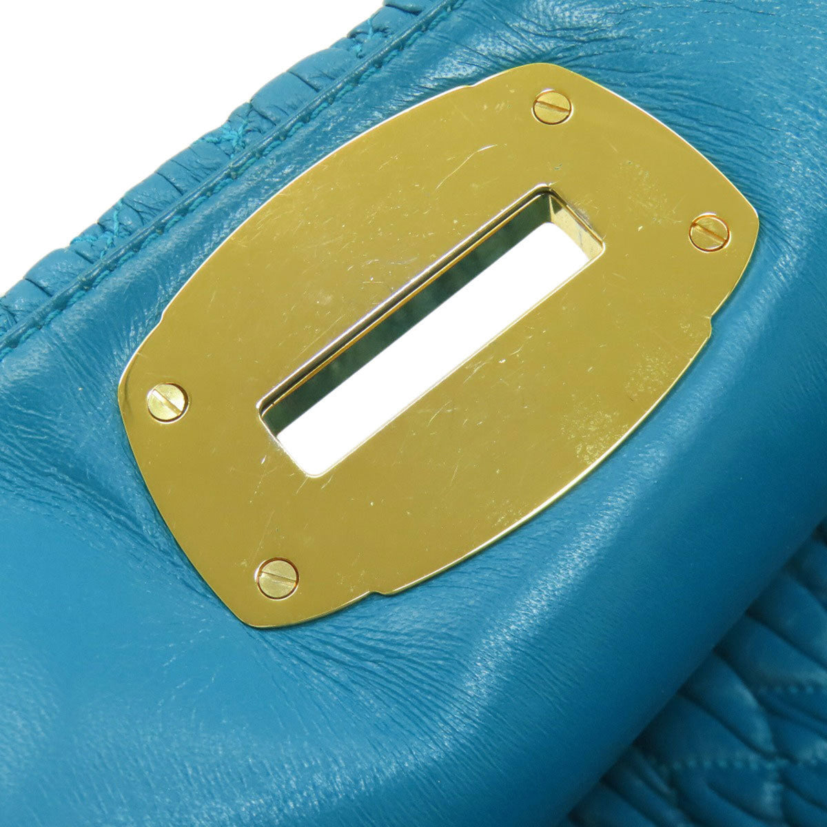 Miu Miu Blue Leather Shoulder Bag (Pre-Owned)