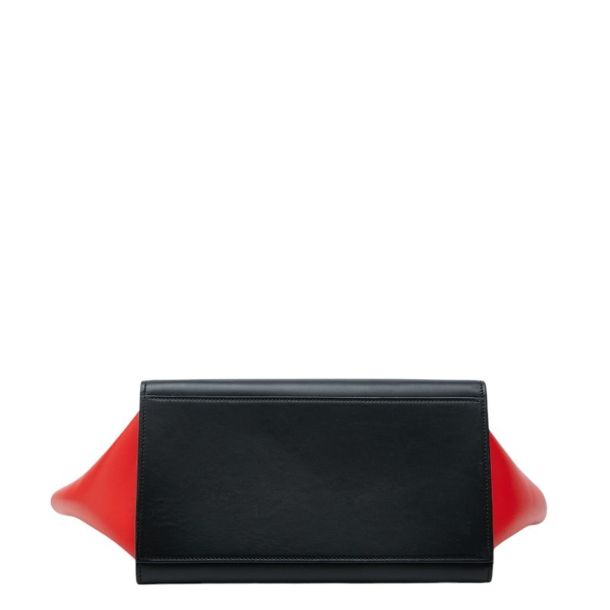 Celine Beige Black Red Color Leather Handbag Shoulder Bag (Pre-Owned)
