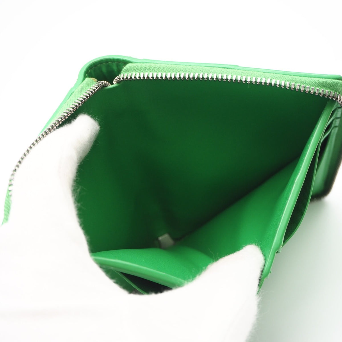 Bottega Veneta Intrecciato Green Leather Wallet (Bi-Fold) (Pre-Owned)