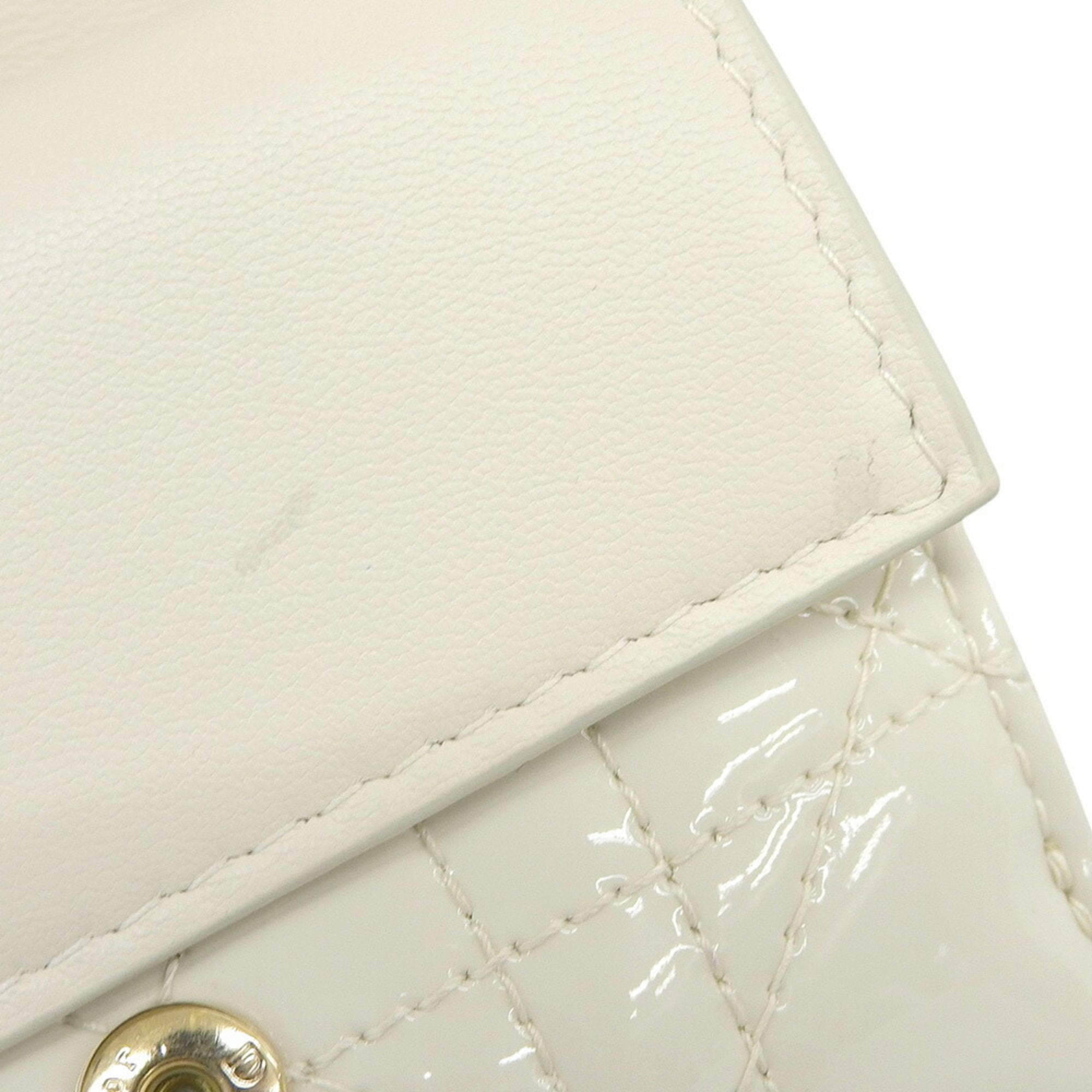 Christian Dior Ivory Patent Leather Wallet (Tri-Fold) (Pre-Owned)
