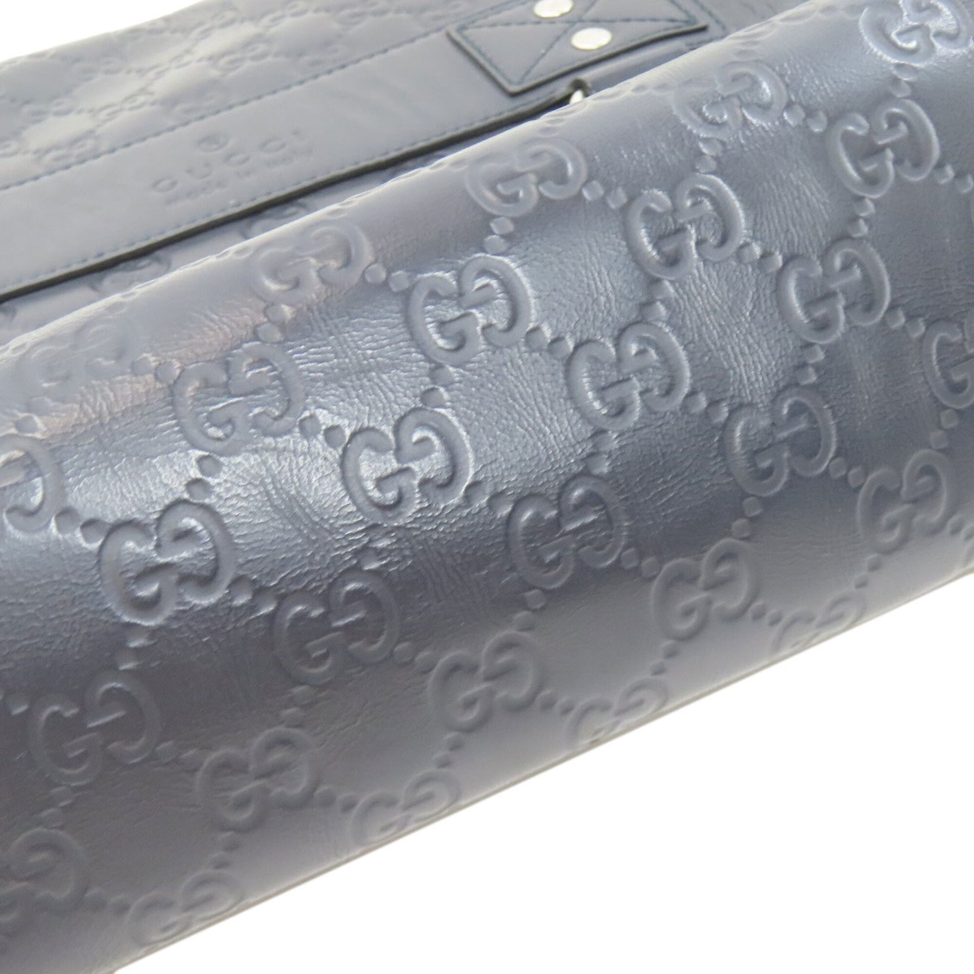 Gucci Dark Navy Leather Shoulder Bag (Pre-Owned)