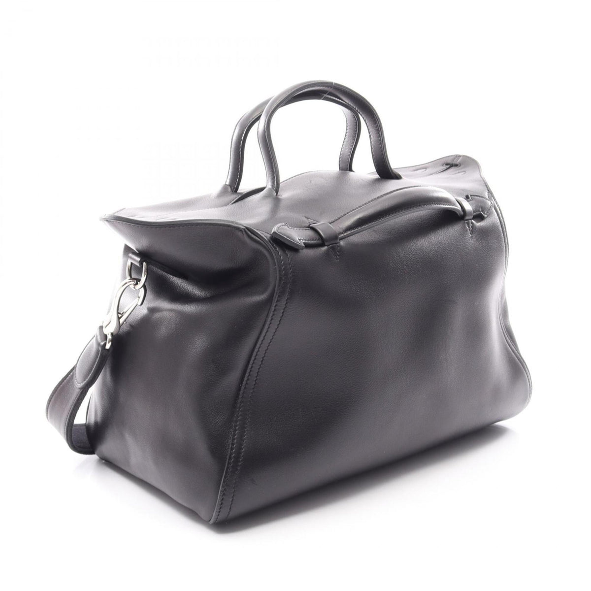 Hermes Black Leather Handbag (Pre-Owned)