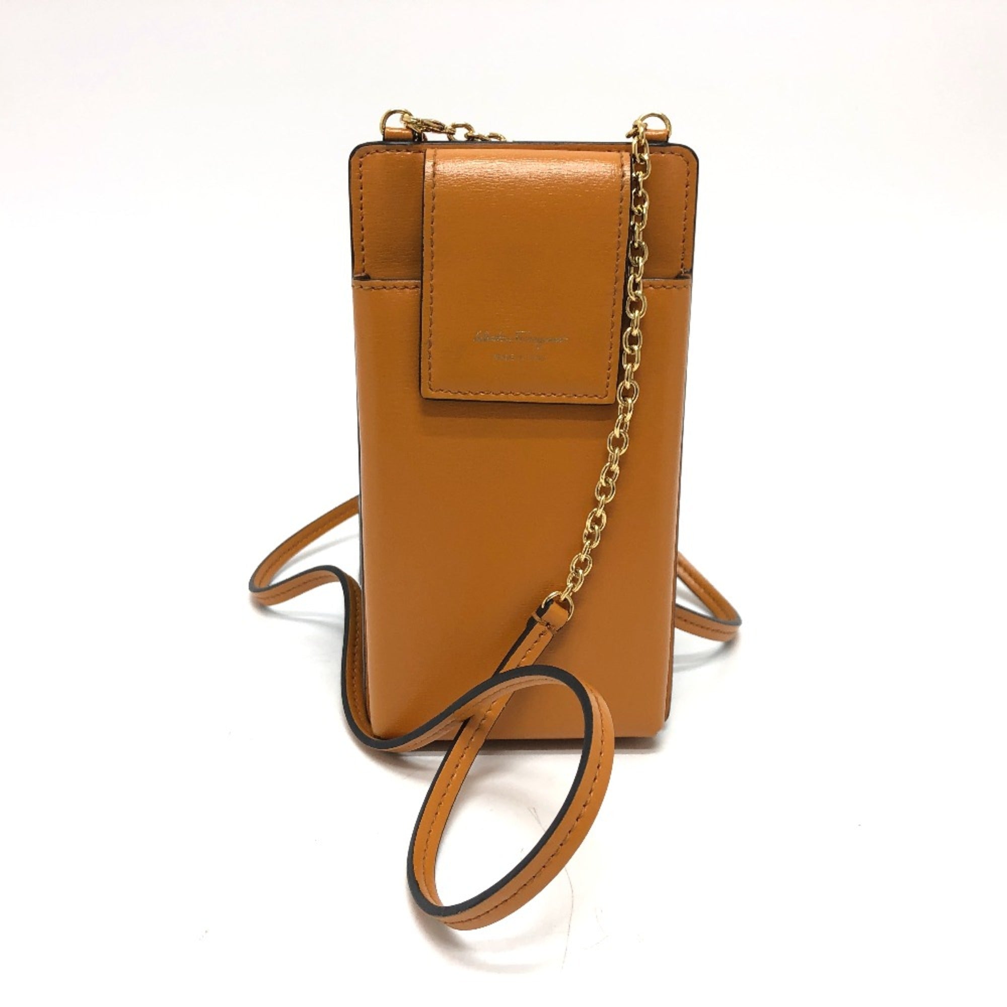 Salvatore Ferragamo Orange Leather Shoulder Bag (Pre-Owned)