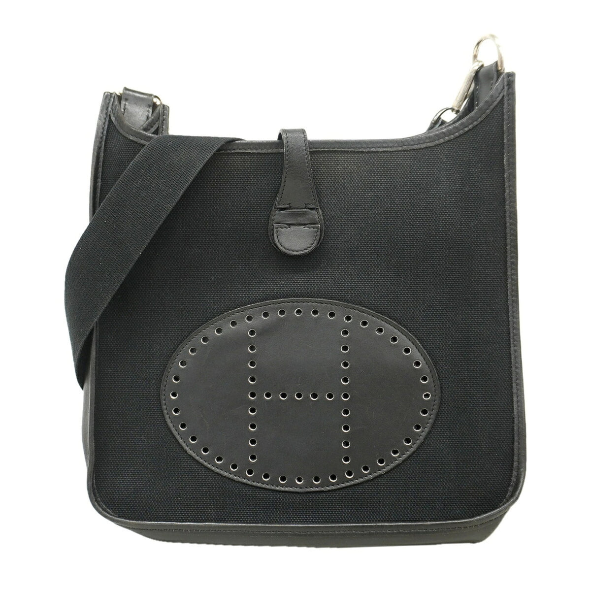 Hermes Black Toile Officier Shoulder Bag (Pre-Owned)