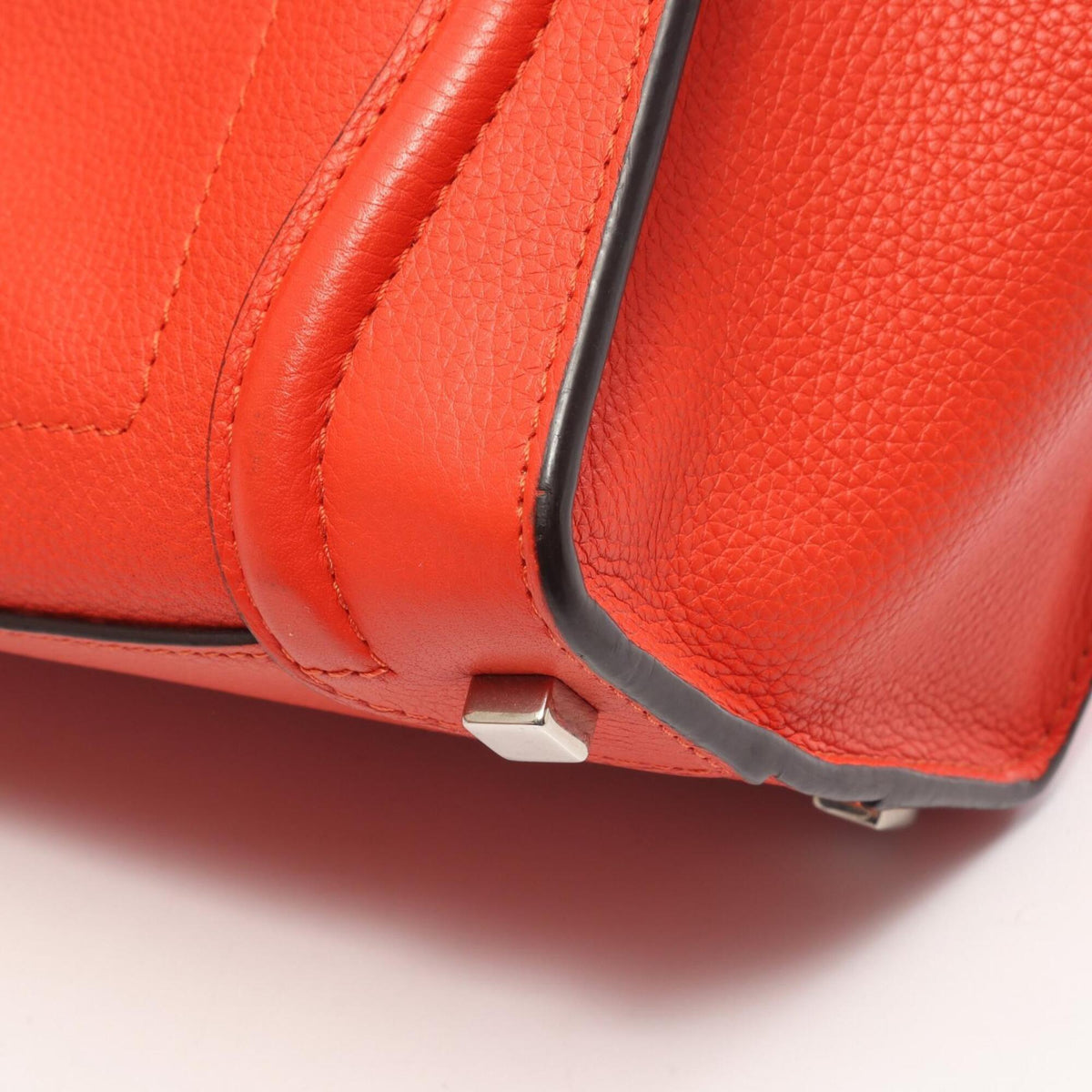 Celine Red Color Leather Handbag Tote Bag (Pre-Owned)