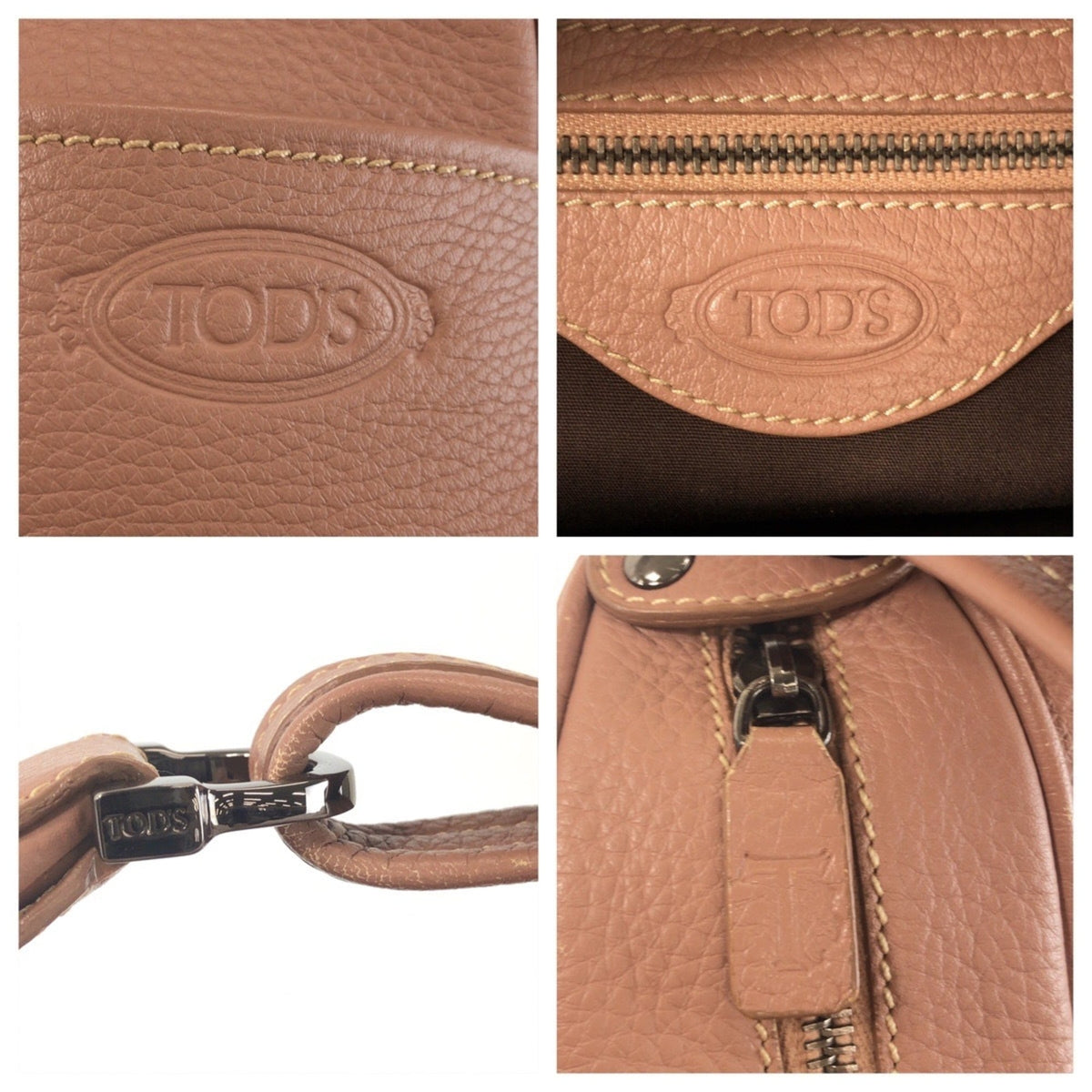 Tod's Dusty Pink Pink Leather Handbag Shoulder Bag (Pre-Owned)