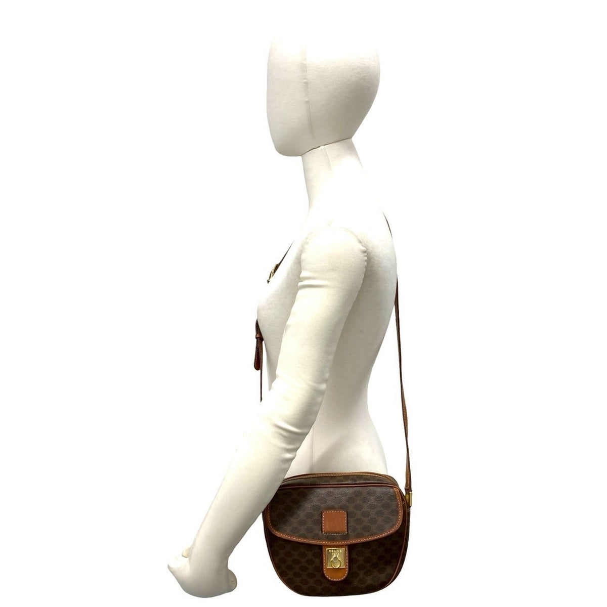 Celine Brown Leather Pvc Pochette Shoulder Bag (Pre-Owned)