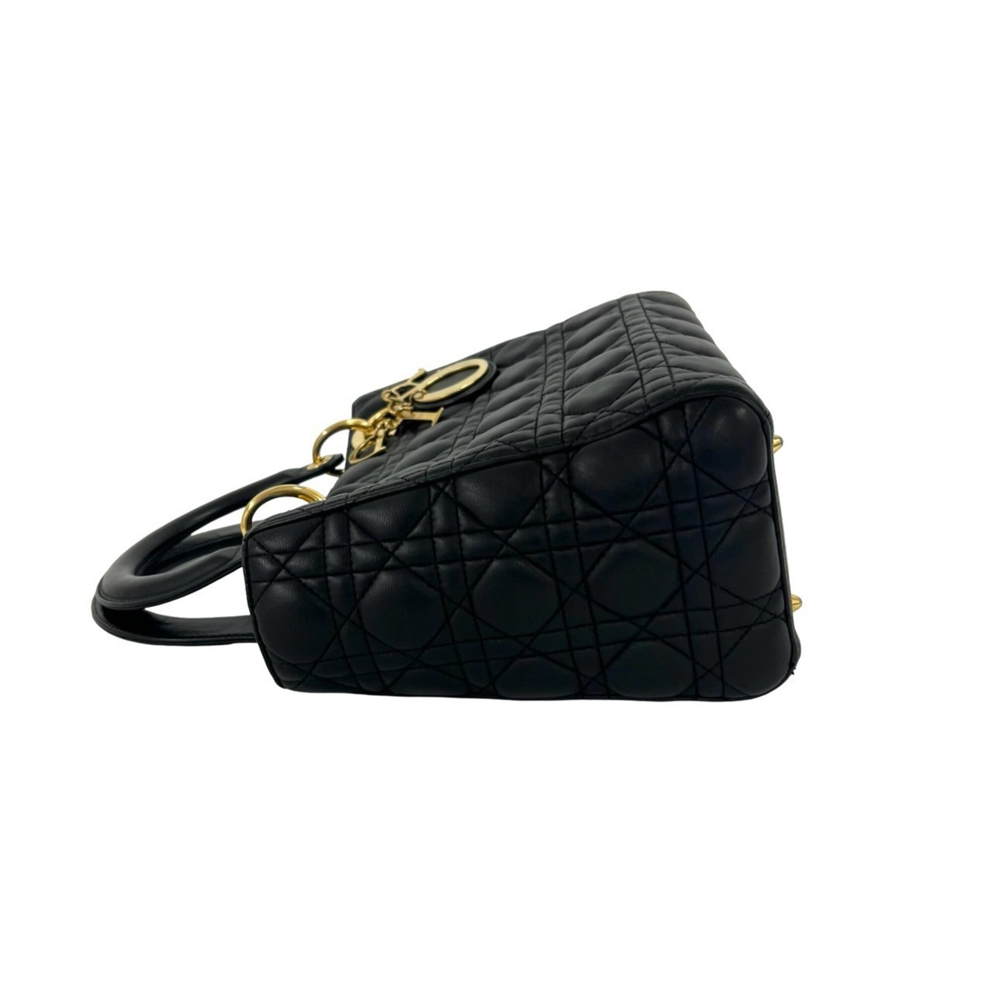 Christian Dior Black Leather Handbag Shoulder Bag (Pre-Owned)