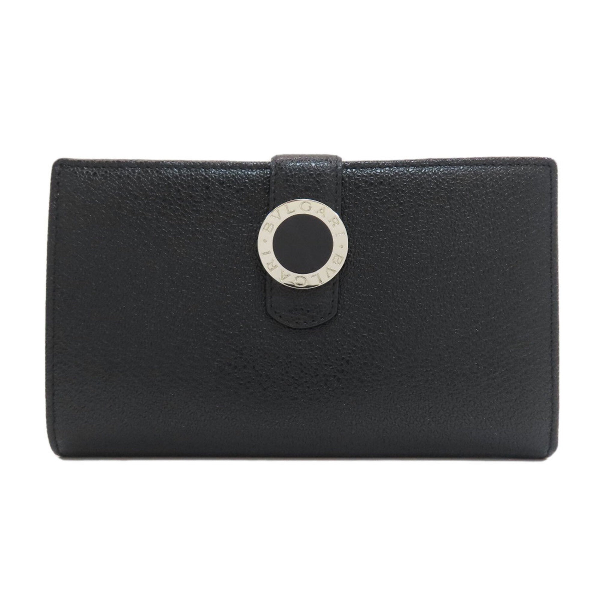 Bvlgari Bvlgari Bvlgari Black Leather Long Wallet (Bi-Fold) (Pre-Owned)