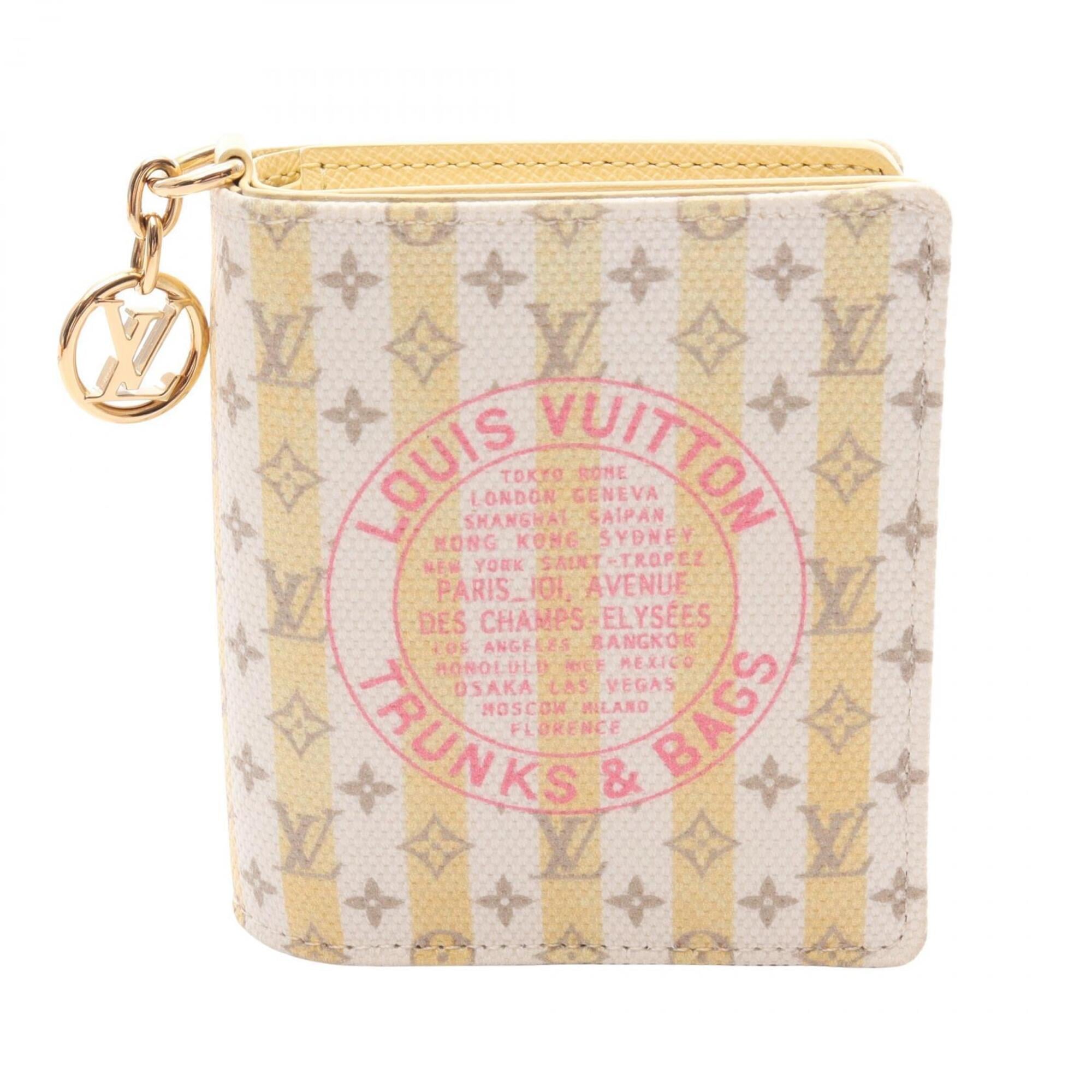 Louis Vuitton Multi-Color White Yellow Coated Canvas Wallet (Bi-Fold) (Pre-Owned)