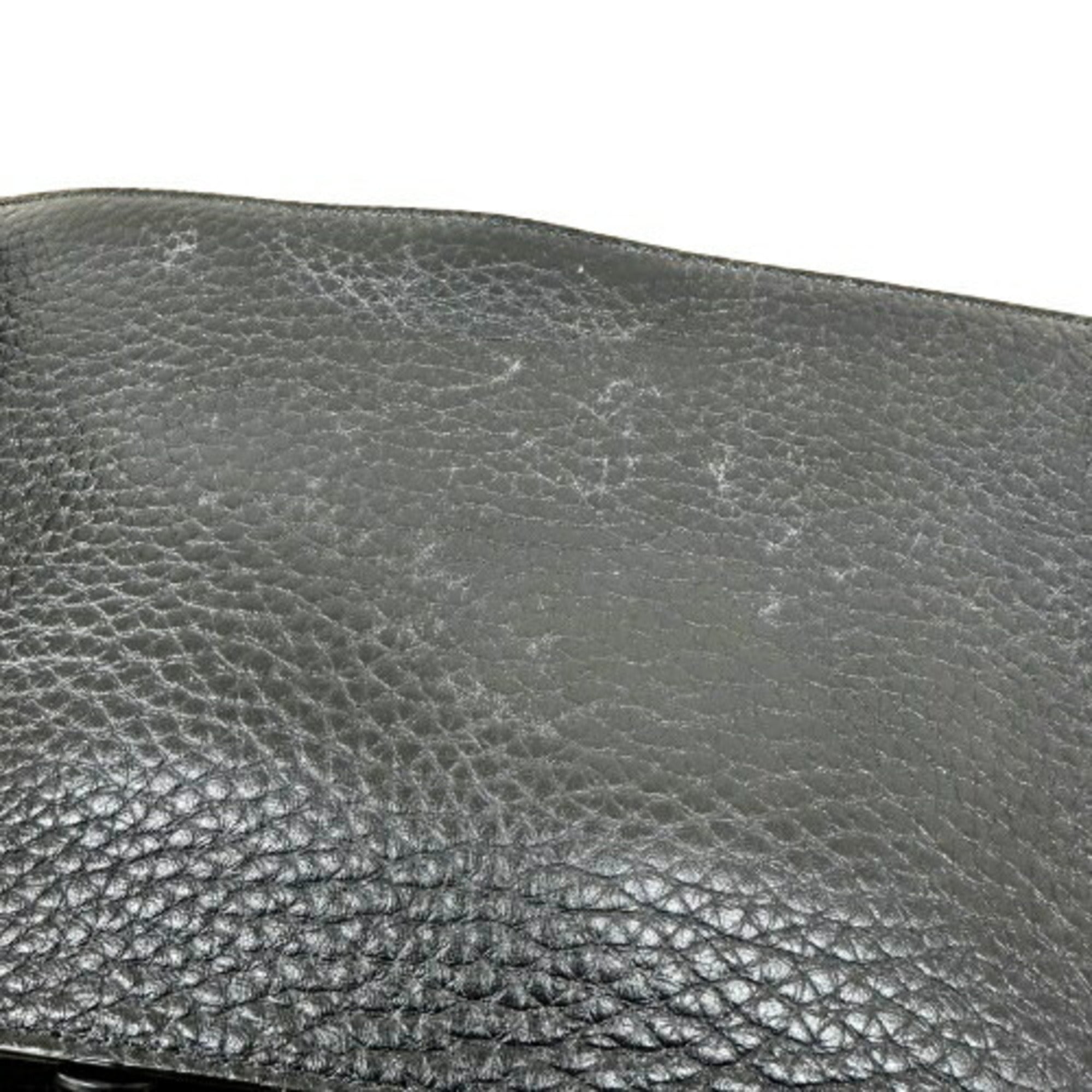 Giorgio Armani Black Leather Shoulder Bag Sling Bag (Pre-Owned)