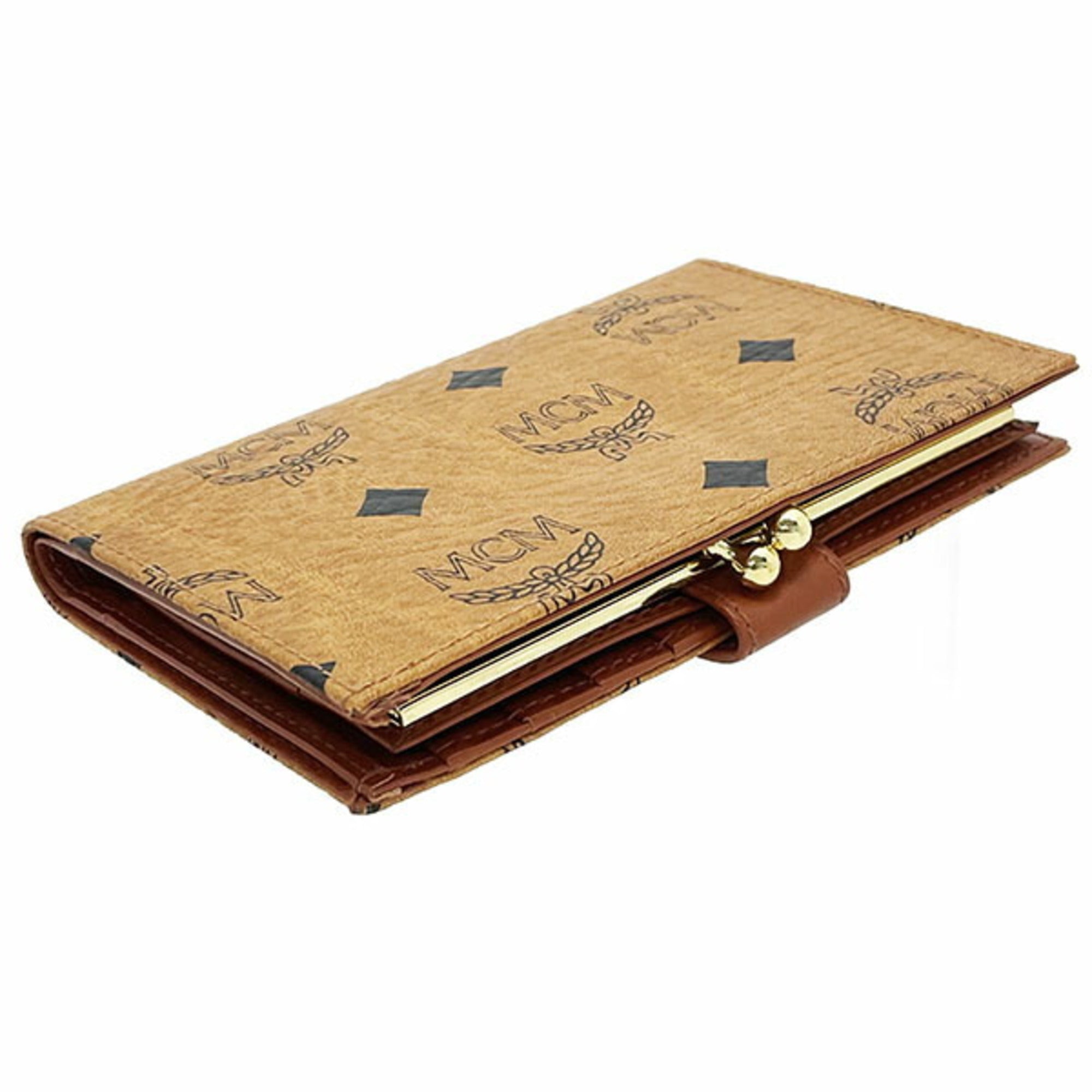Mcm Brown Camel Pvc Wallet (Bi-Fold) (Pre-Owned)