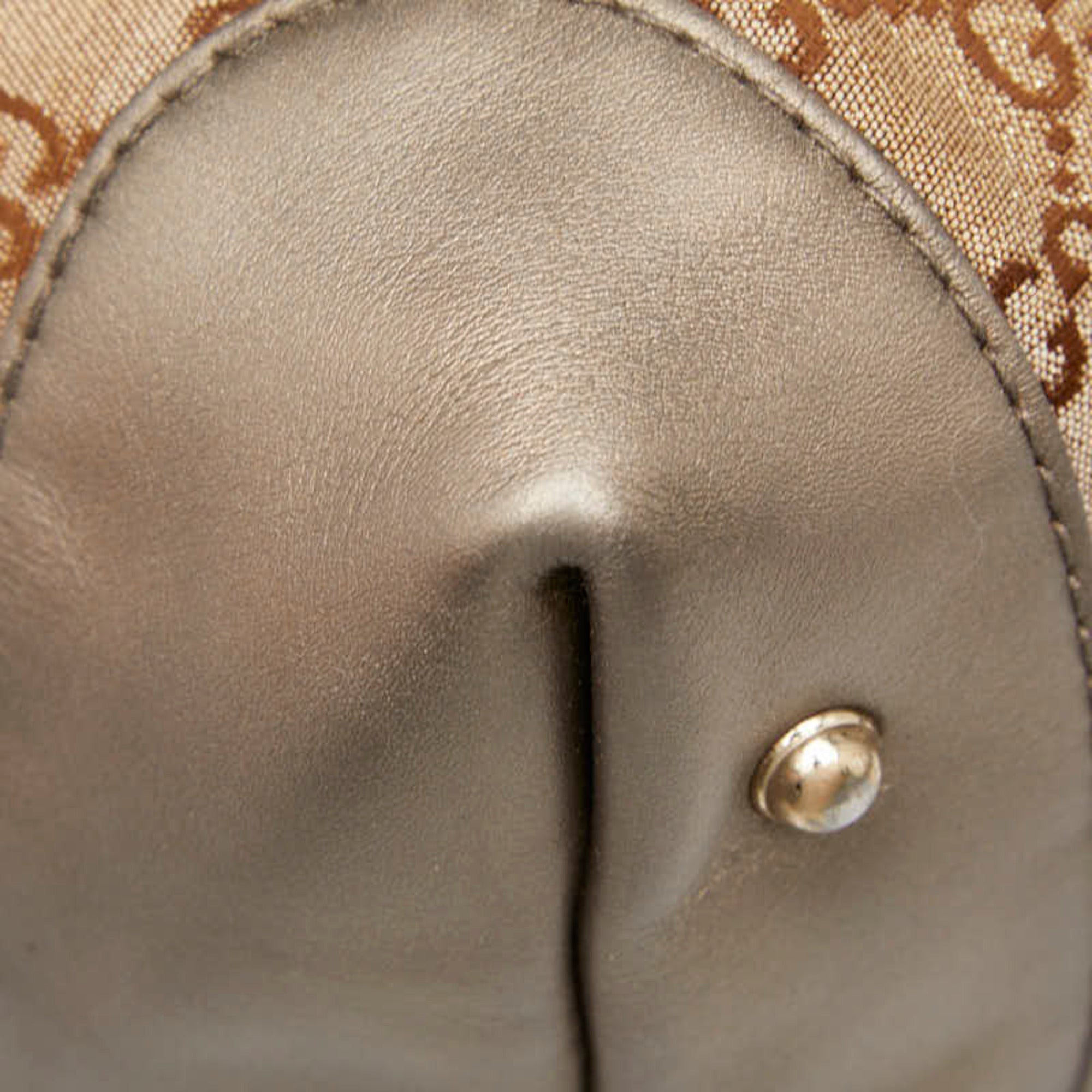 Gucci Brown Canvas Leather Shoulder Bag (Pre-Owned)