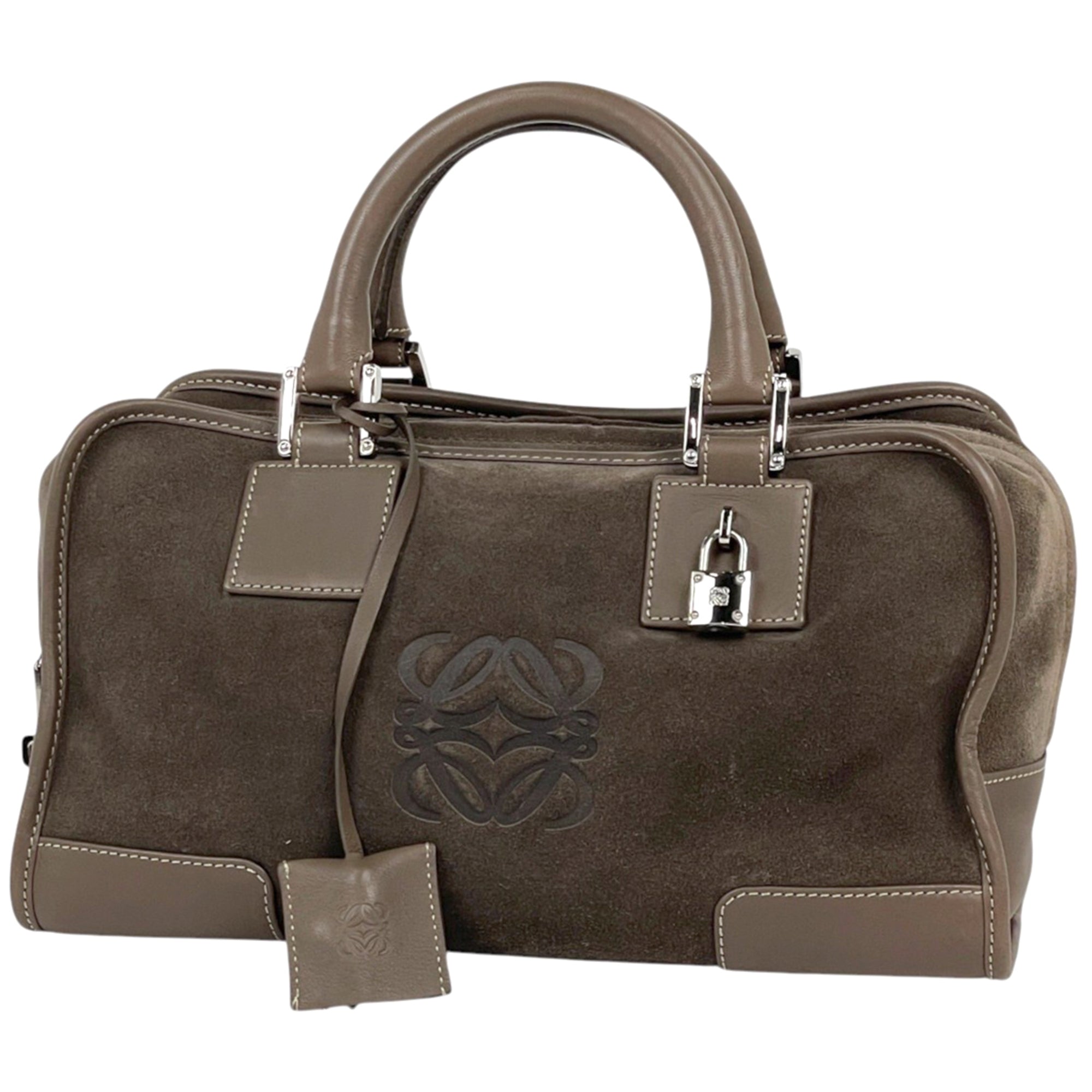 Loewe Amazona Brown Suede Leather Handbag (Pre-Owned)