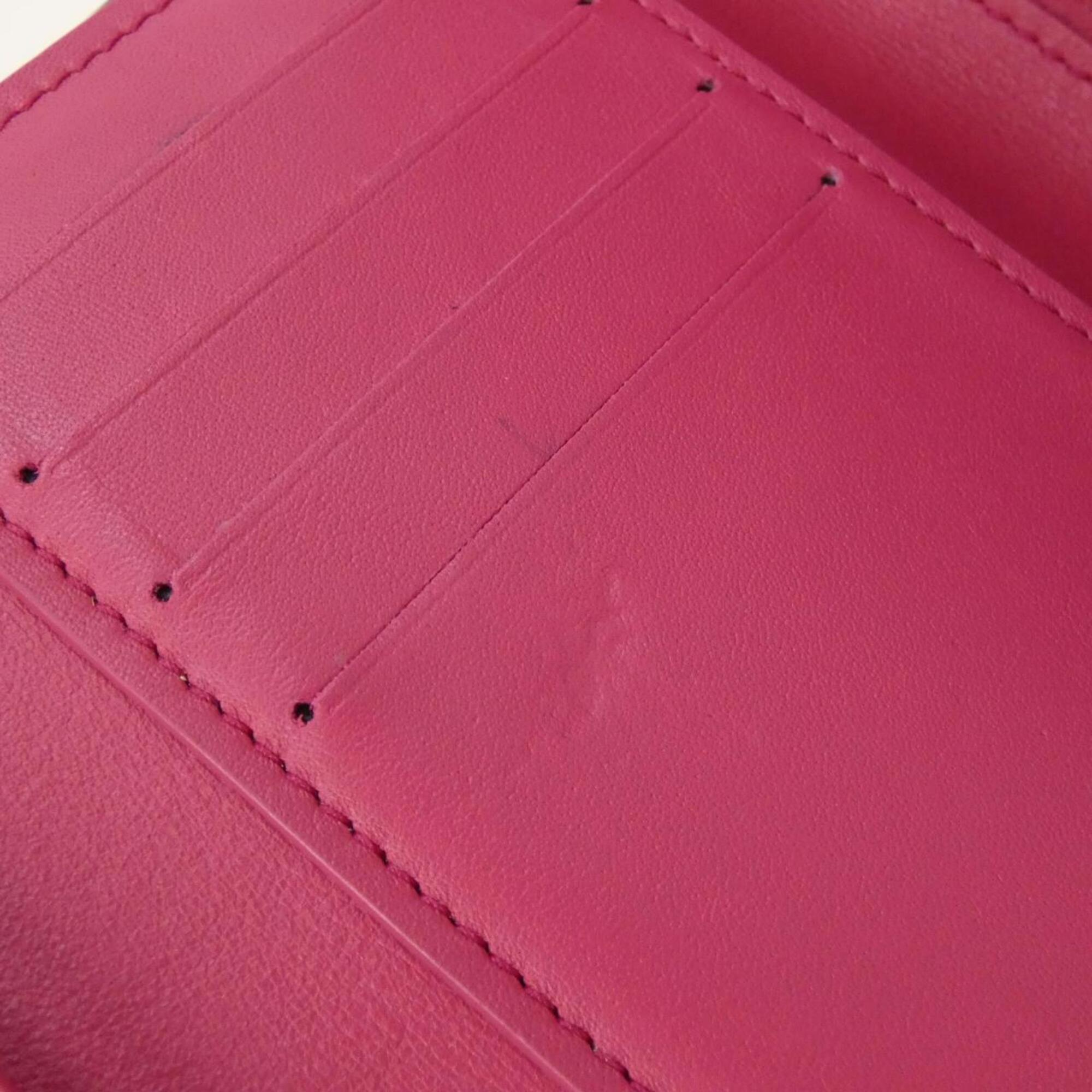 Louis Vuitton Taurillon Black Hot Pink Leather Wallet (Bi-Fold) (Pre-Owned)