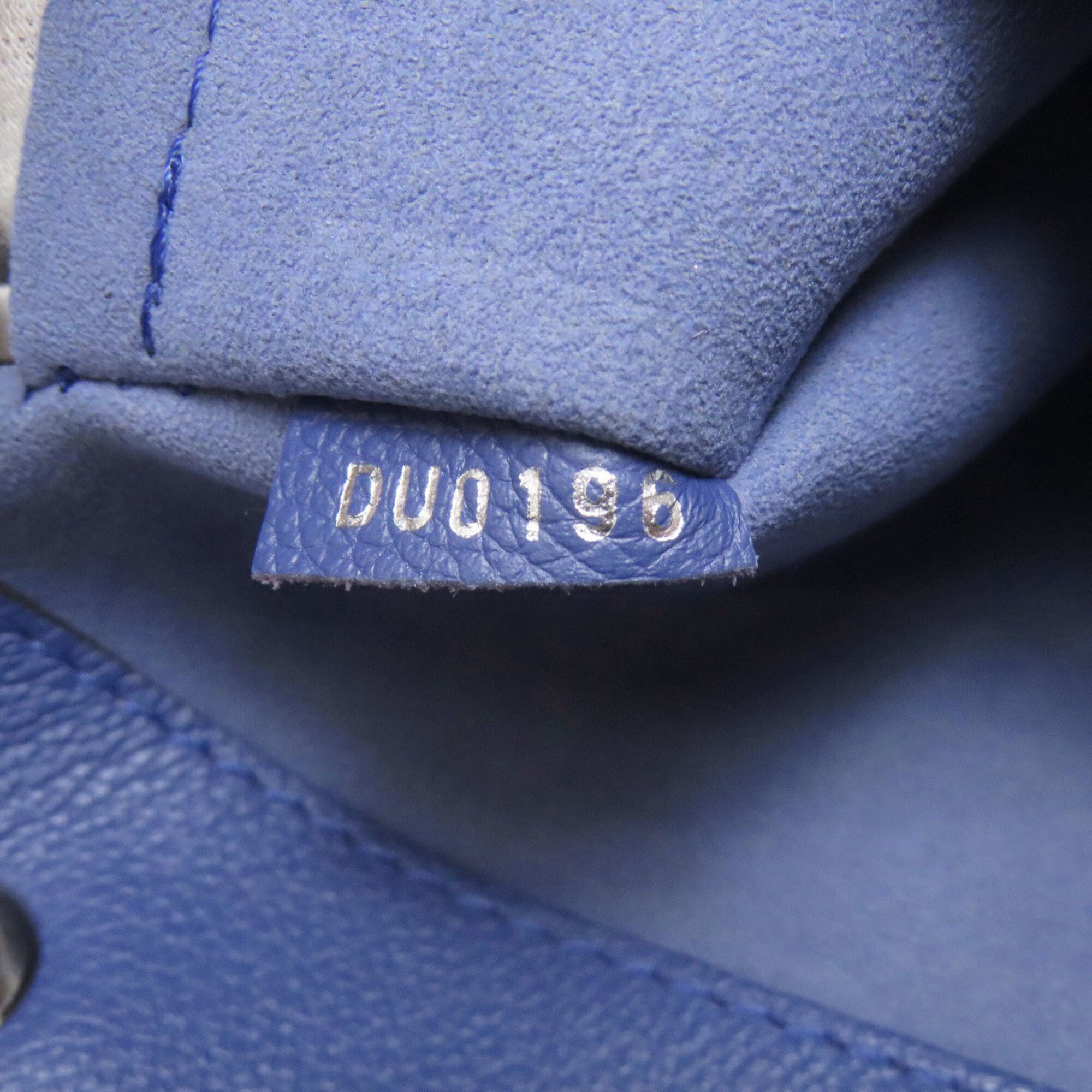 Louis Vuitton Beige Blue Leather Backpack (Pre-Owned)