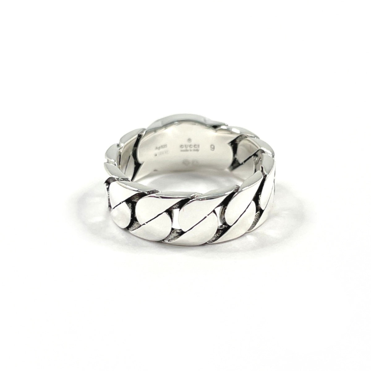 Gucci Silver Light Purple Enamel Silver 925 Band Ring (Pre-Owned)