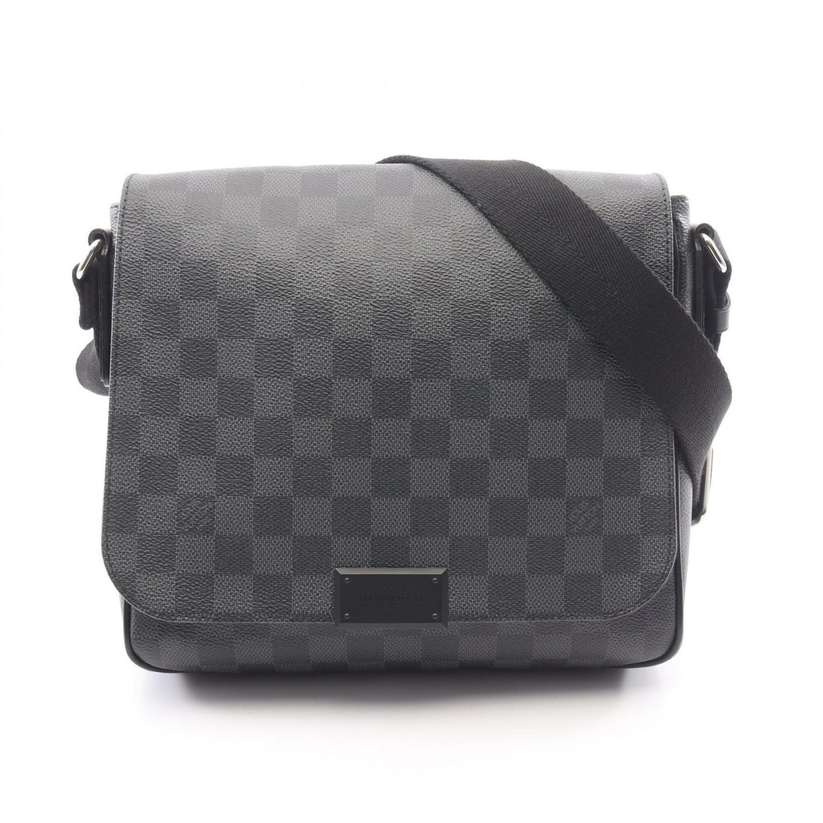 Louis Vuitton Black Damier Graphite Leather Handbag Shoulder Bag (Pre-Owned)