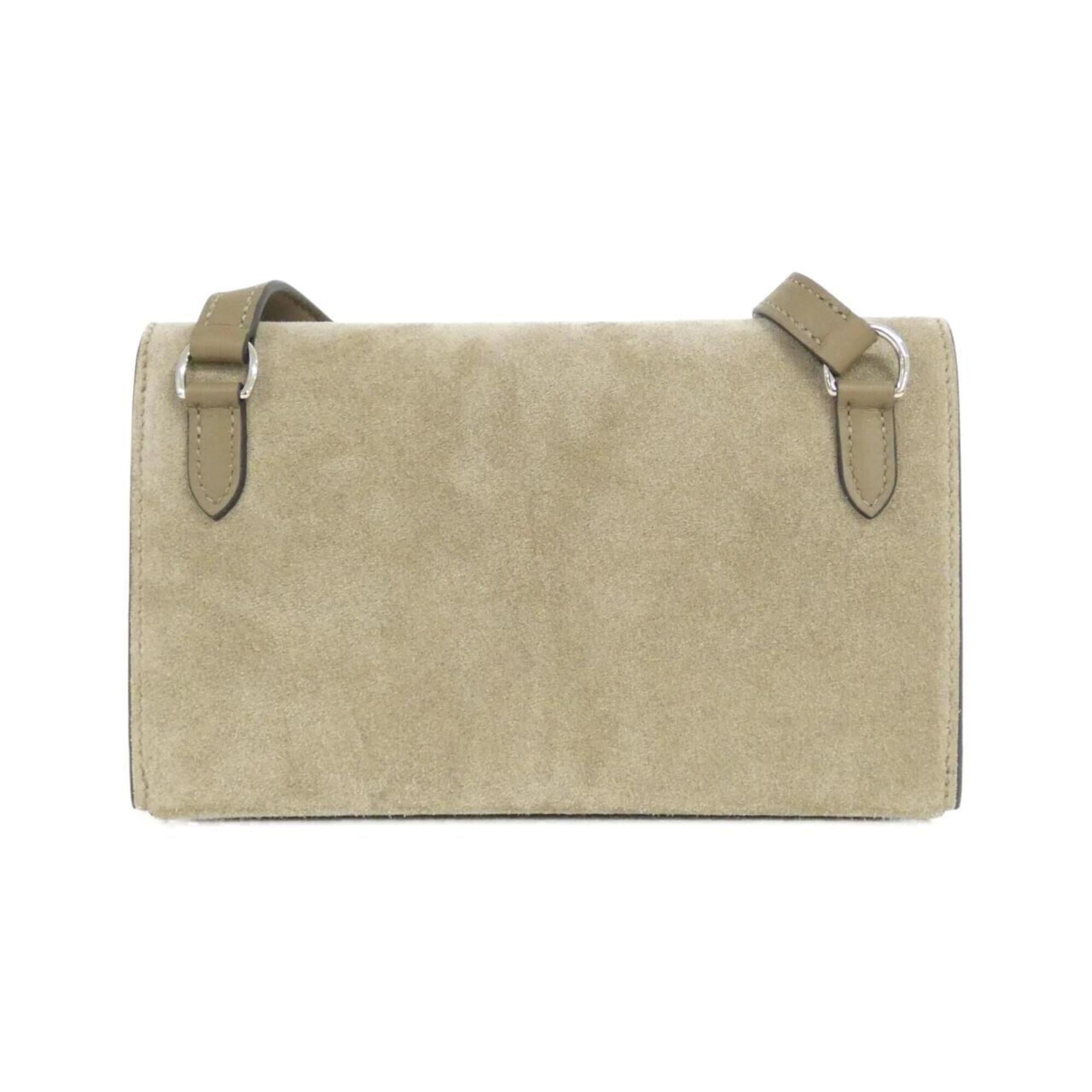Hermes Beige Etoupe Gray Swift Leather Chain/Shoulder Wallet (Pre-Owned)