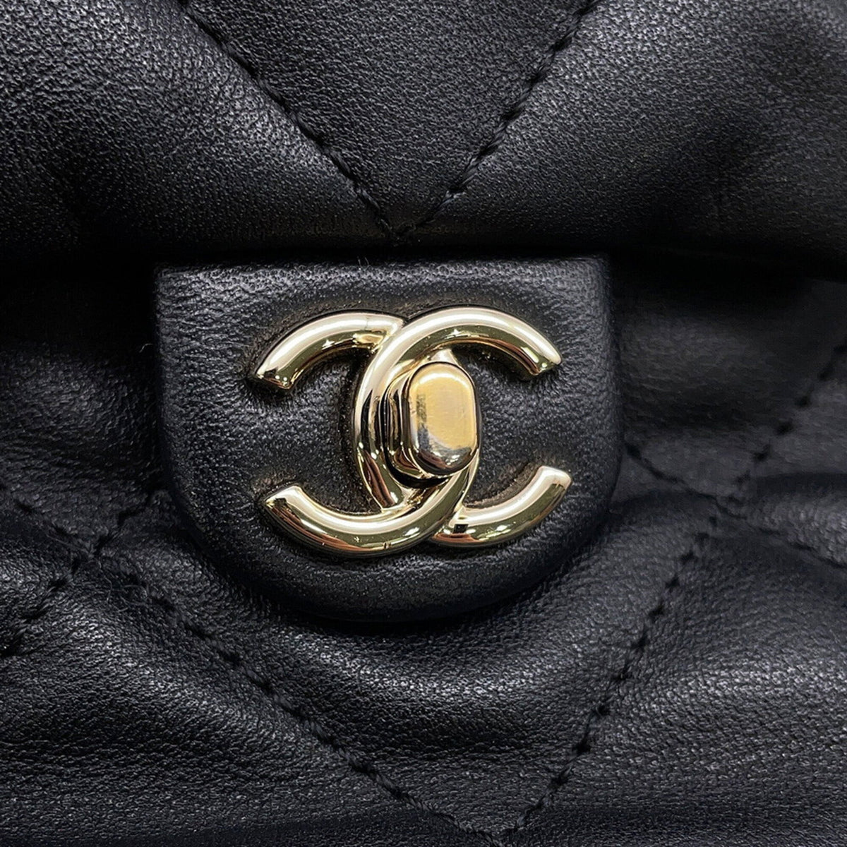 Chanel Matelasse Black Leather Backpack (Pre-Owned)
