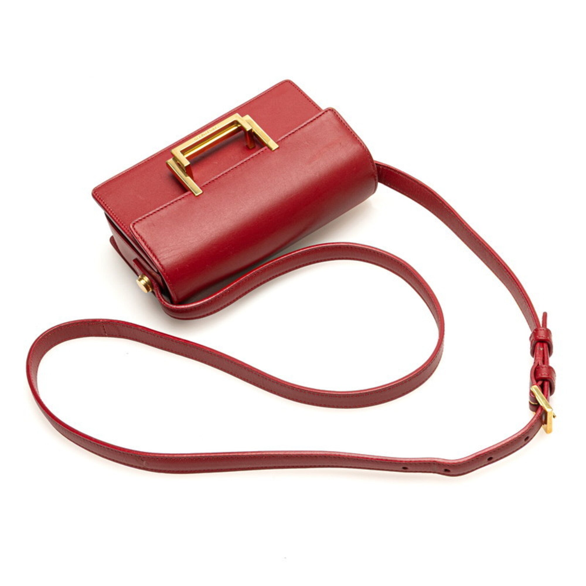 Saint Laurent Red Color Leather Shoulder Bag (Pre-Owned)