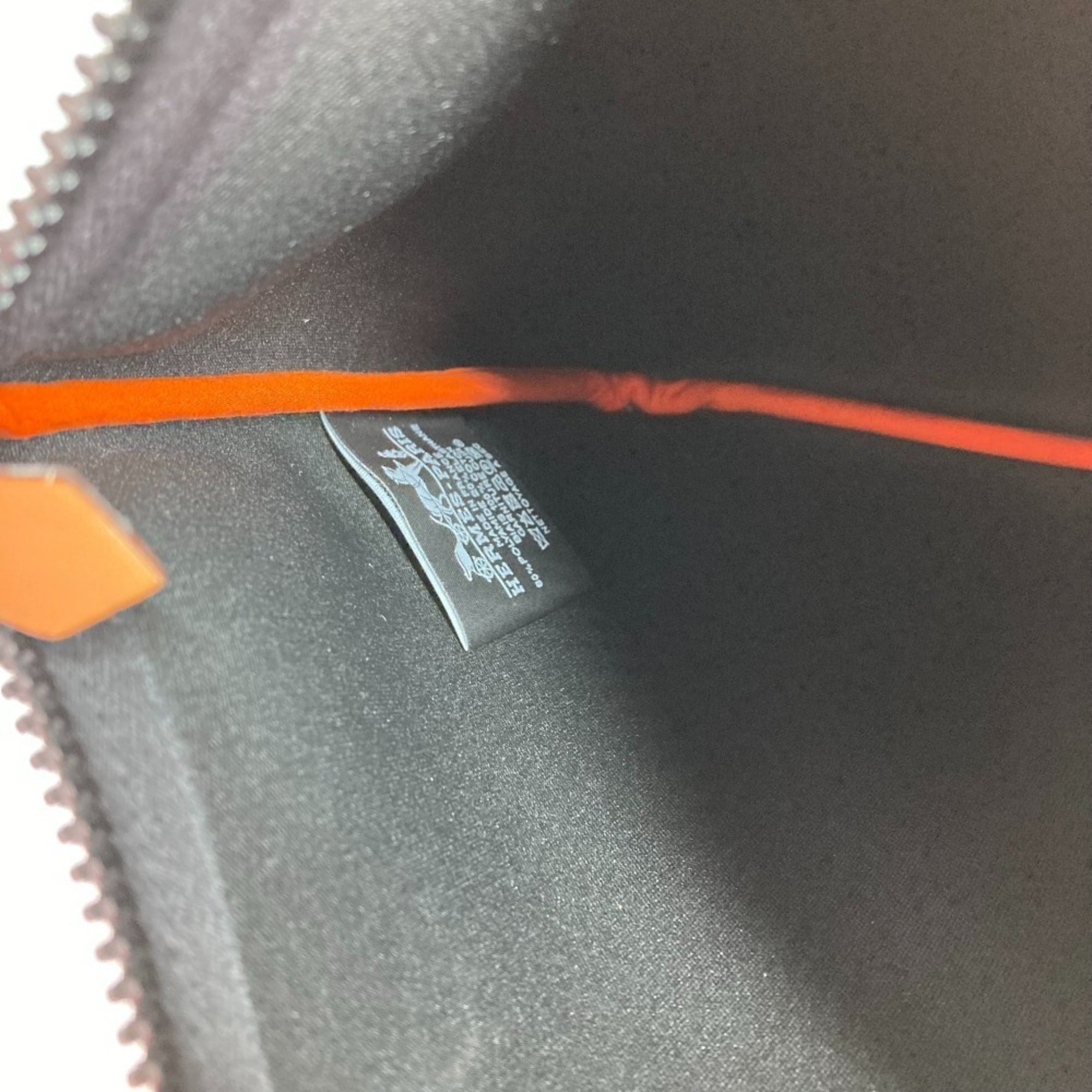 Hermes Orange Polyamide Clutch Bag Handbag Pouch (Pre-Owned)