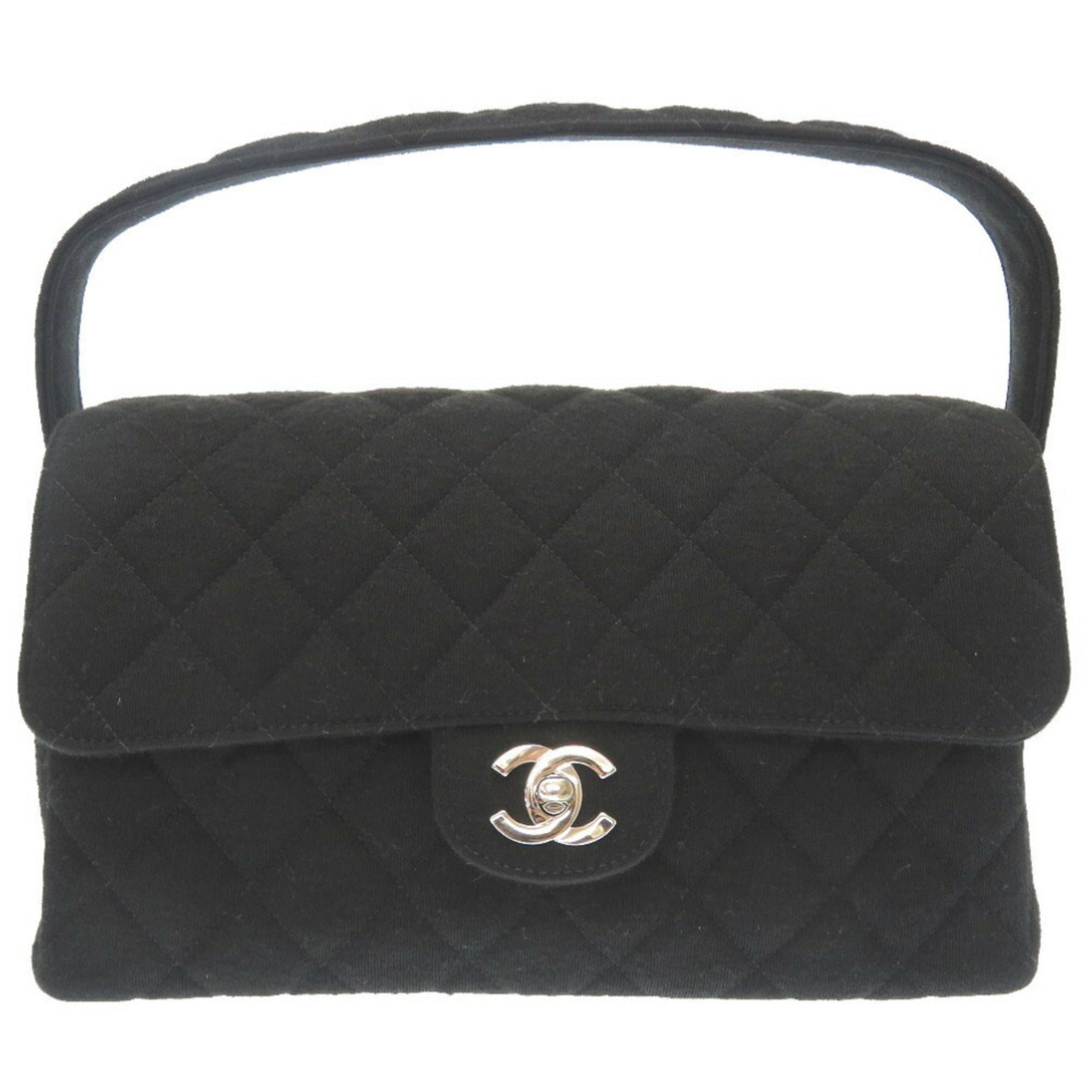 Chanel Matelasse Black Jersey Handbag (Pre-Owned)