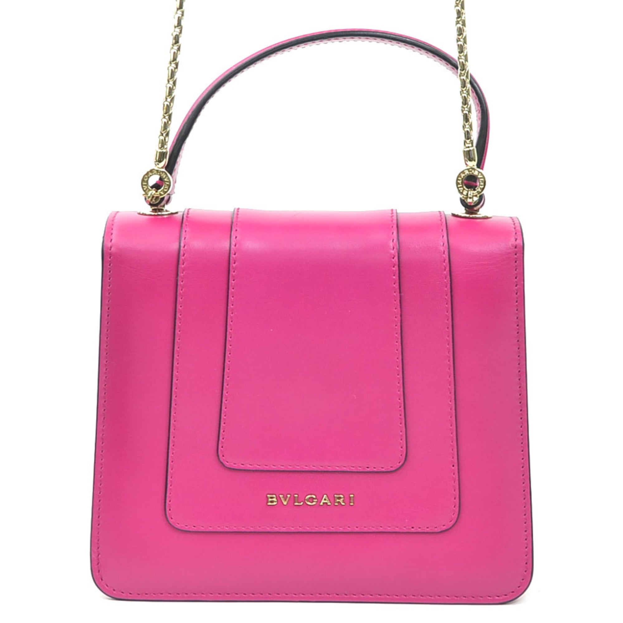 Bvlgari Pink Leather Handbag Shoulder Bag (Pre-Owned)