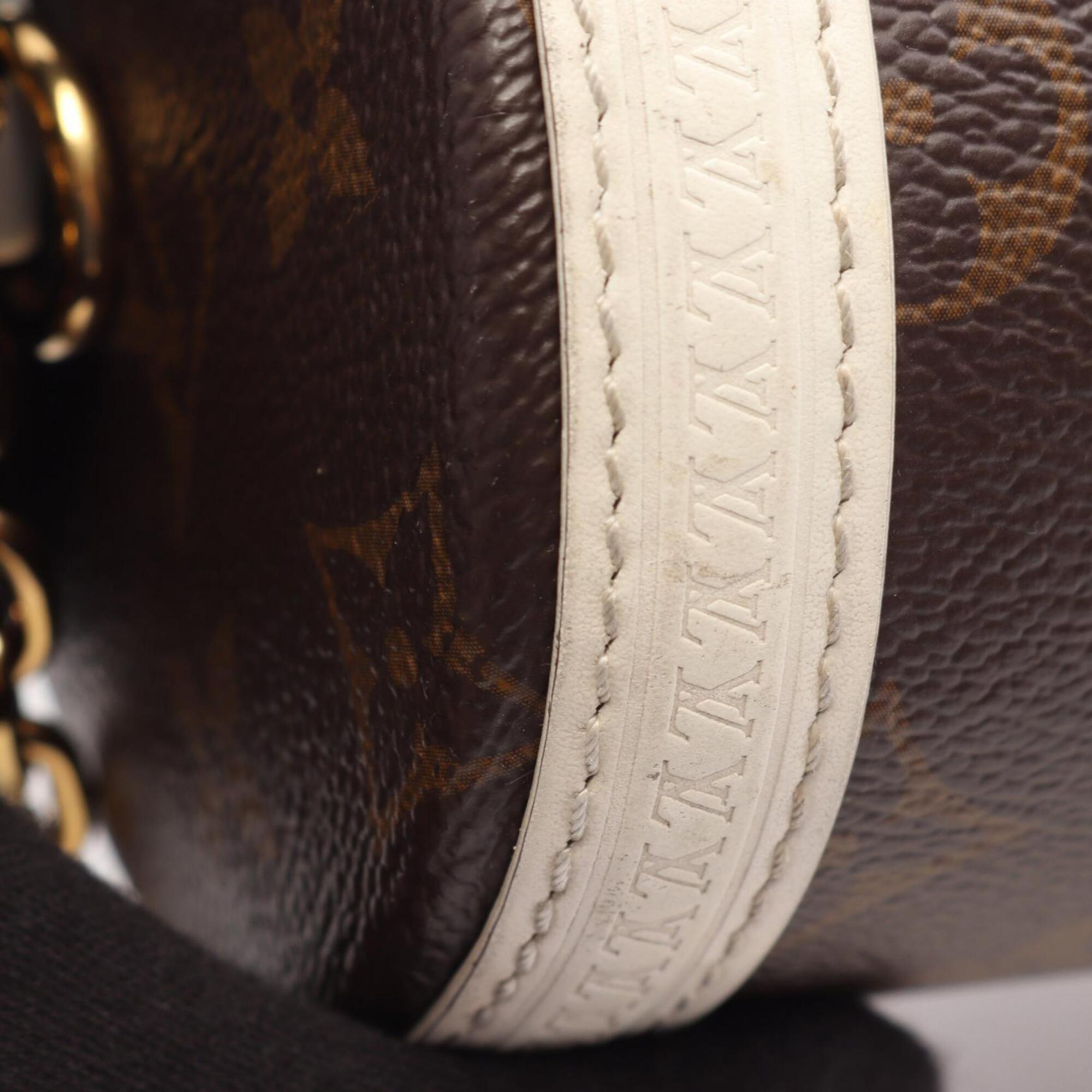Louis Vuitton Brown White Pvc Leather Handbag Shoulder Bag (Pre-Owned)