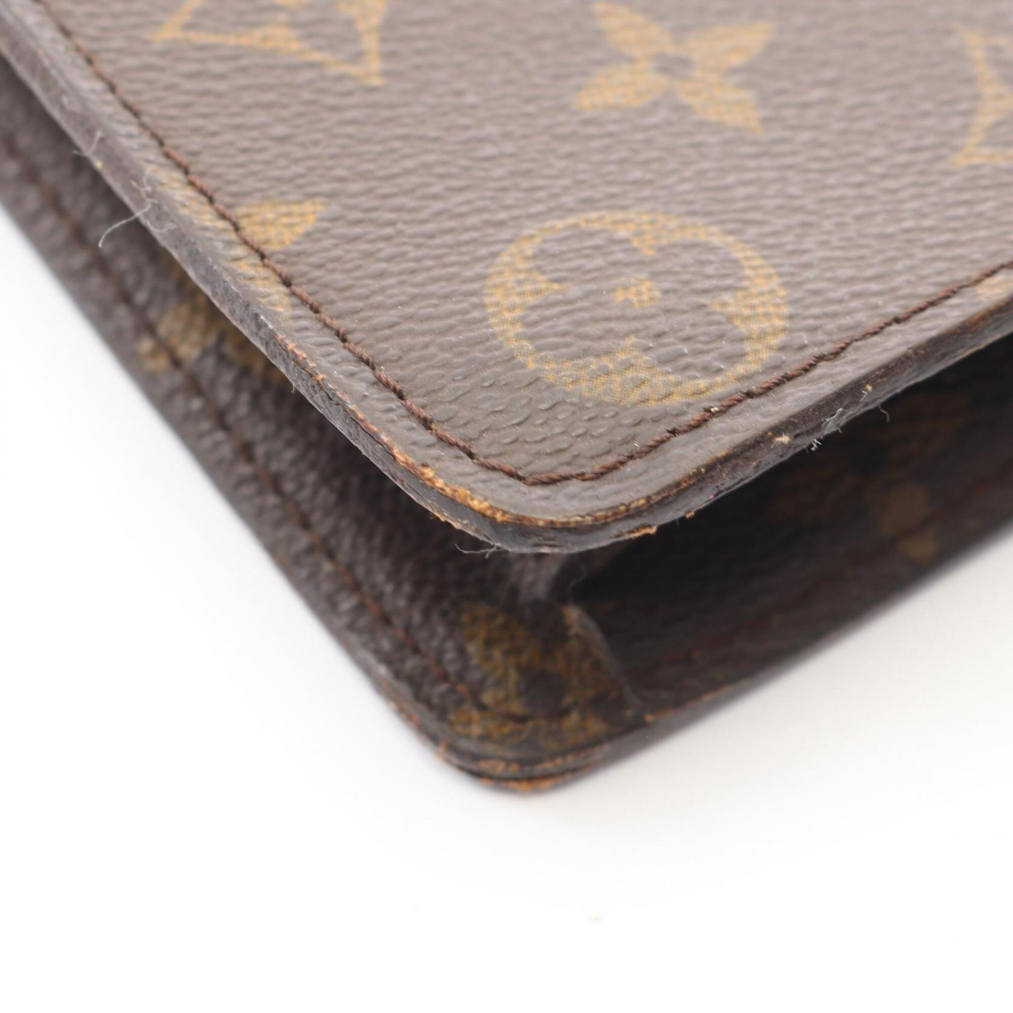 Louis Vuitton Brown Pvc Leather Clutch Bag Handbag (Pre-Owned)